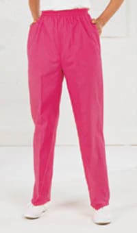Fashion Seal Fashion Poplin Pant, Women's, X-Small, Ceil Blue, 55% Cotton / 45% Polyester, Elastic Waistband, 2 Pockets - Fashion Slacks Ladies Ciel - Image 1