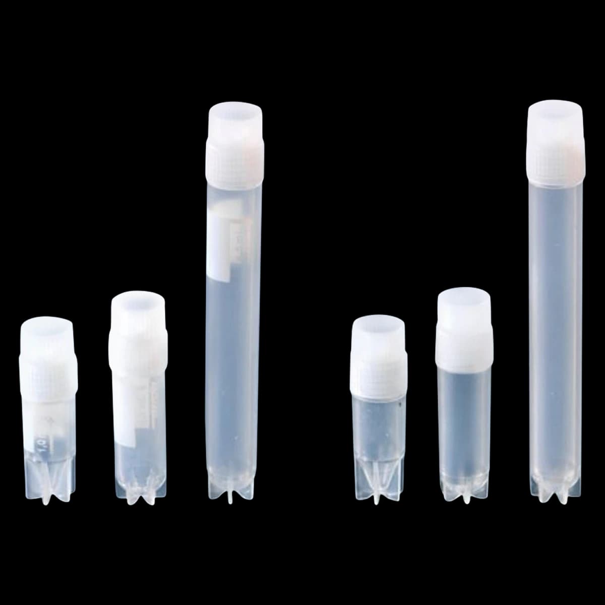 Nunc Cryogenic Vial, 1.0 mL, Polypropylene, Screw Cap, Conical Bottom, Self-Standing, Sterile, Clear, Graduated, 4/Case - Cryotube 1.0ml Starfoot - Image 1