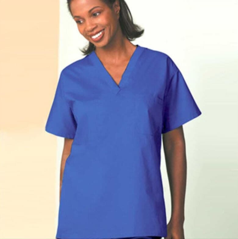 Fashion Blend® Blueberry Reversible Scrub Shirt Set, Unisex X-Large, Latex-Free, Non-Fluid Resistant, 1/Set - Fashion Blend® Blueberry Reversible Scrub Shirt Set Unisex X-Large Latex-Free Non-Fluid Resistant - Image 1