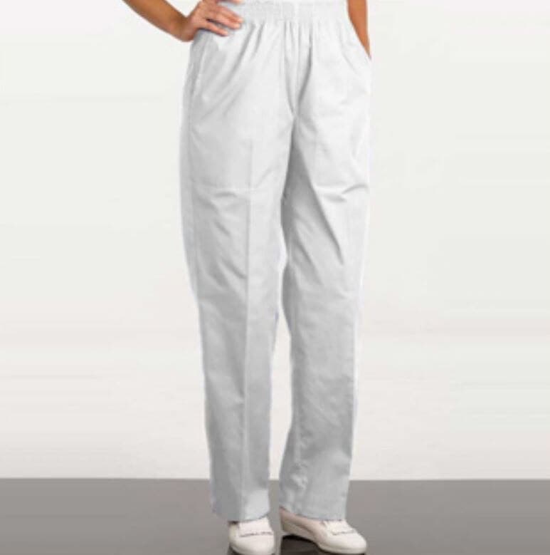 Fashion Seal Fashion Poplin Scrub Pant, Women's, White, Small, 65% Polyester / 35% Cotton, 2 Pockets, Reusable - Fashion Slacks Ladies PopWhite - Image 1