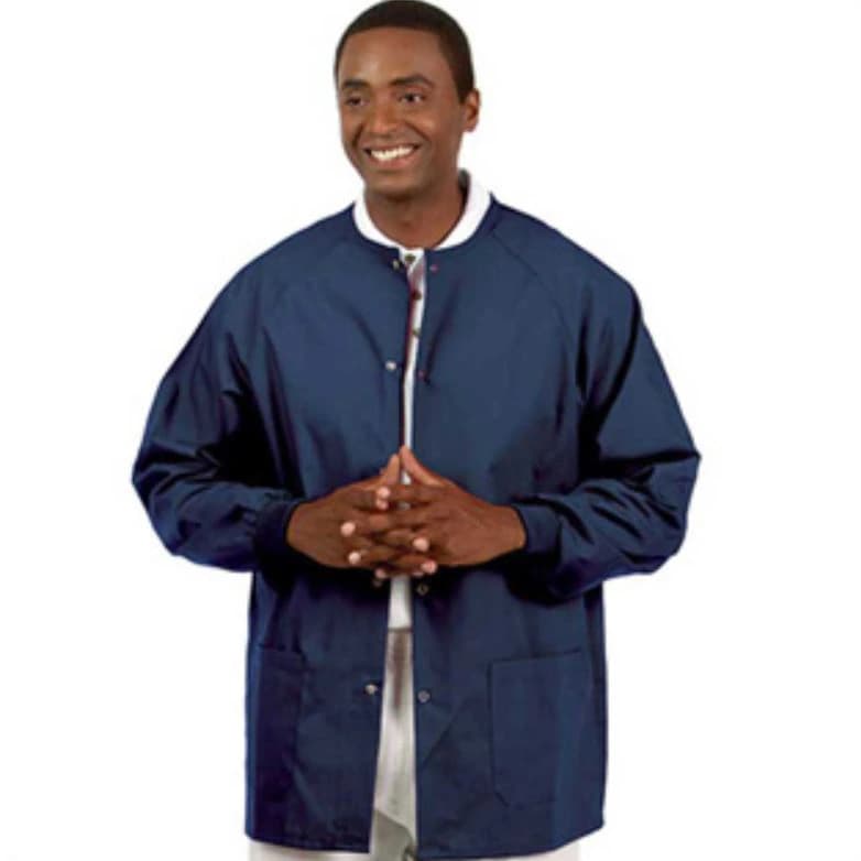 Fashion Seal Warm-Up Jacket, Unisex, 2 Pocket, Long Raglan Sleeves, Knit Cuffs, Medium, Navy, 7696 - Jacket Warm-Up Unisex 2 Pkt - Image 1