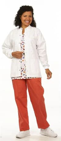 Fashion Seal Unisex Warm-Up Jacket, 2 Pockets, Raglan Sleeves, 5X Large, White, 65% Polyester/35% Cotton, Snap Front, Knit Cuffs - Jacket Warm-Up Unisex 2 Pkt - Image 1
