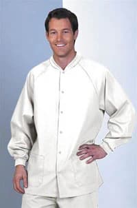 Fashion Seal Unisex Warm-Up Jacket, White, Medium, 65% Polyester / 35% Cotton, 2 Pockets, Long Raglan Sleeves - Jacket Warm-Up Unisex White - Image 1