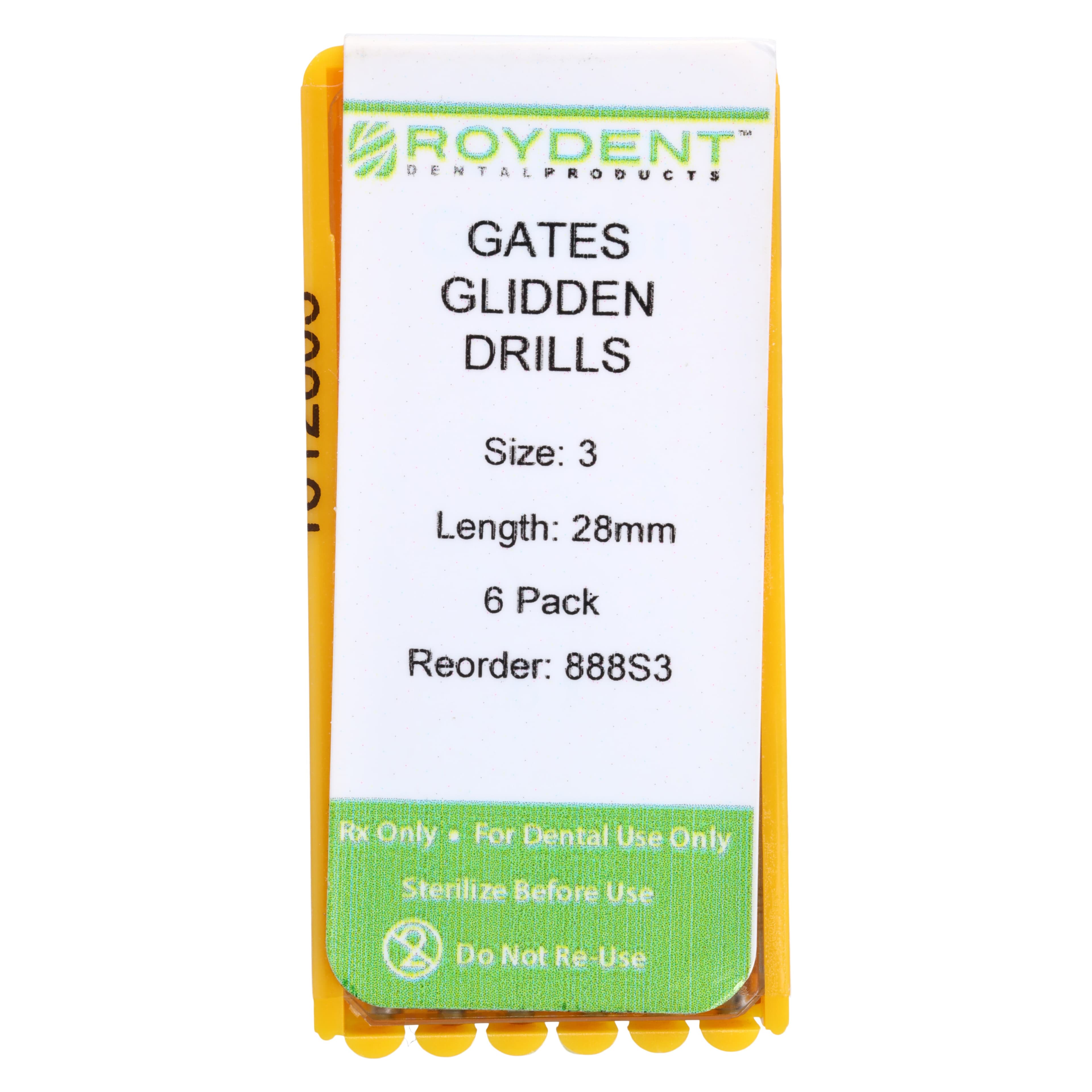 Roydent Gates Glidden Drills, 28mm, Size #3, Stainless Steel, 6/Pkg, 888S3 thumbnail 6
