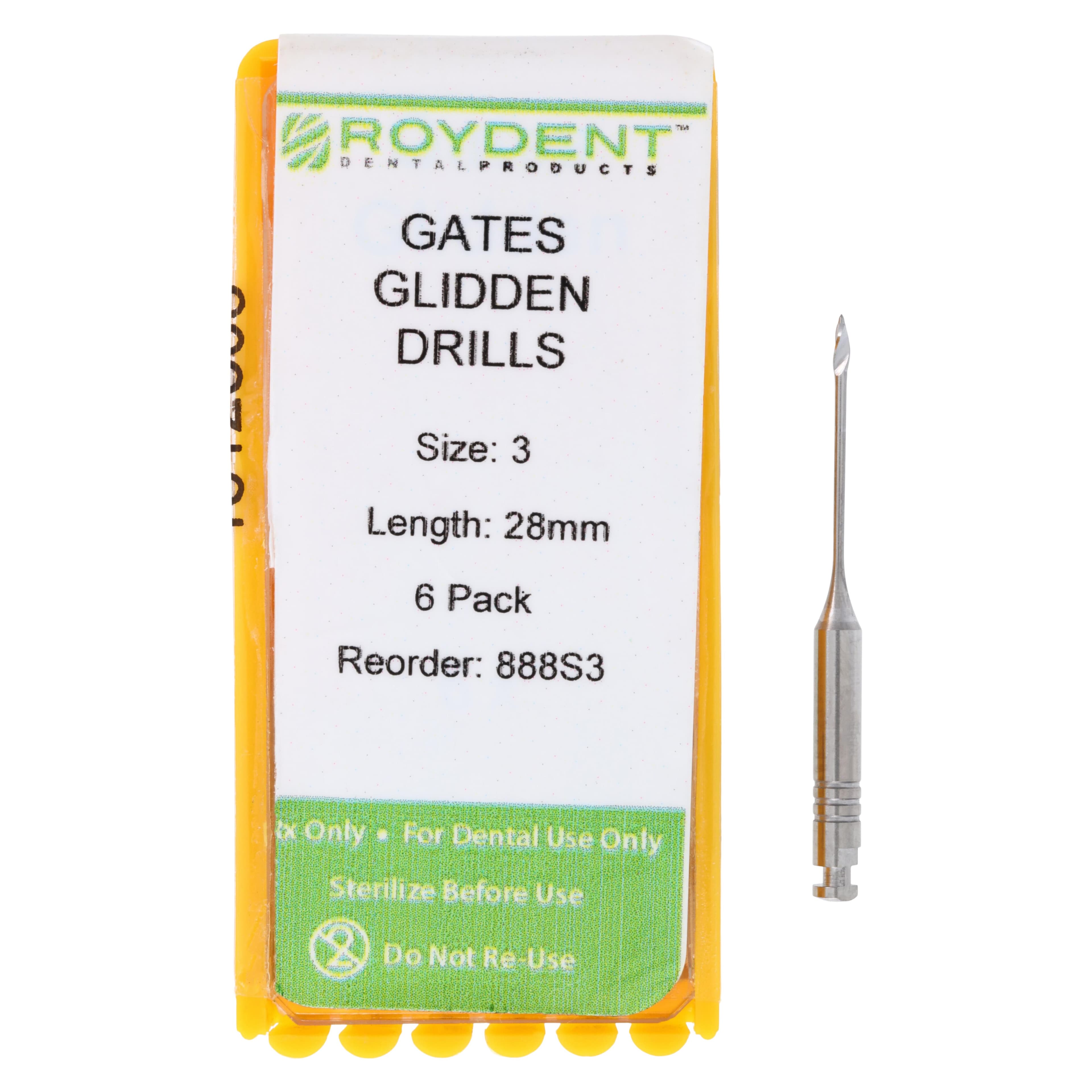 Roydent Gates Glidden Drills, 28mm, Size #3, Stainless Steel, 6/Pkg, 888S3 thumbnail 5
