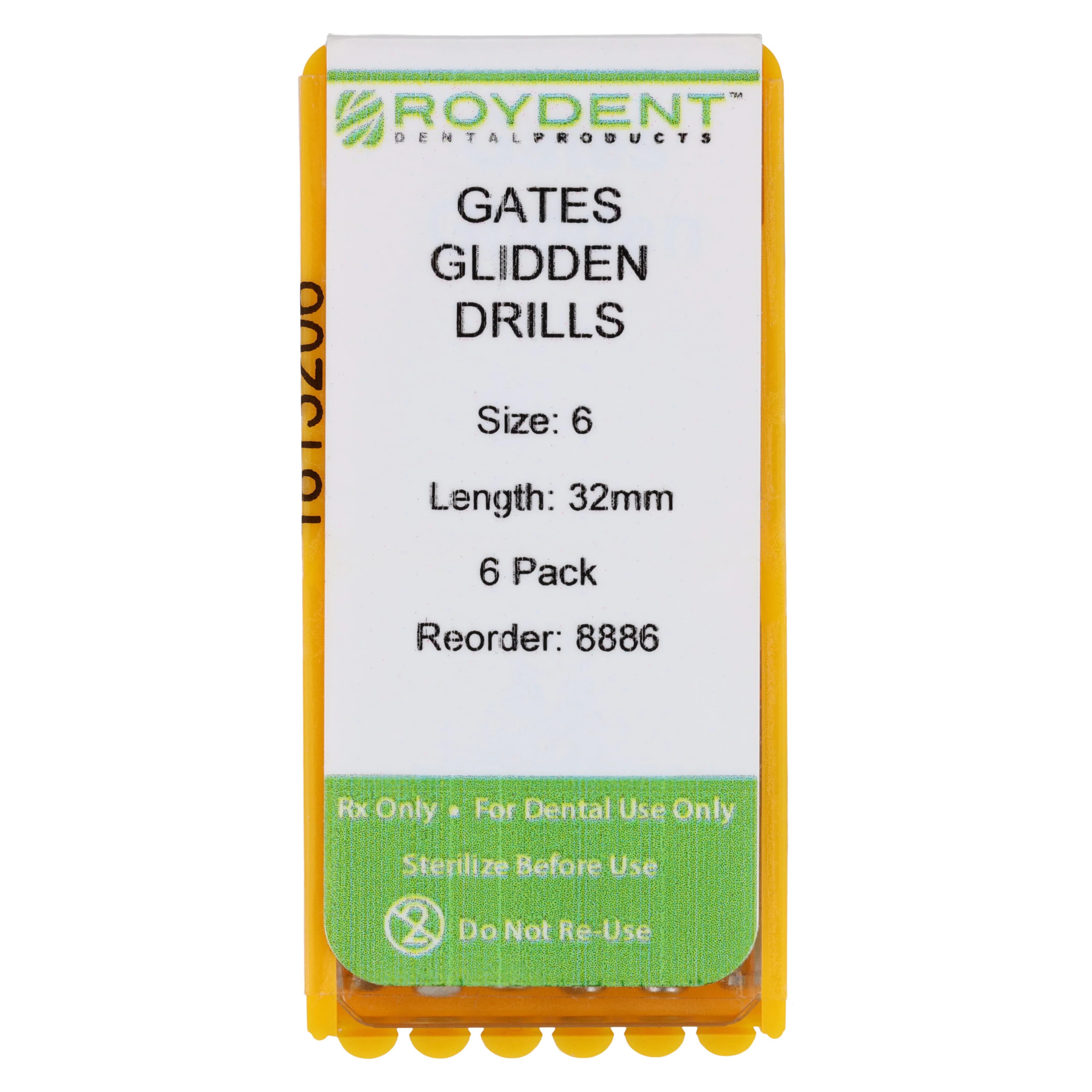 Roydent Gates Glidden Drills, #6, 32mm, 6/Pkg, 8886 - Gates Glidden 32mm #6 - Image 1