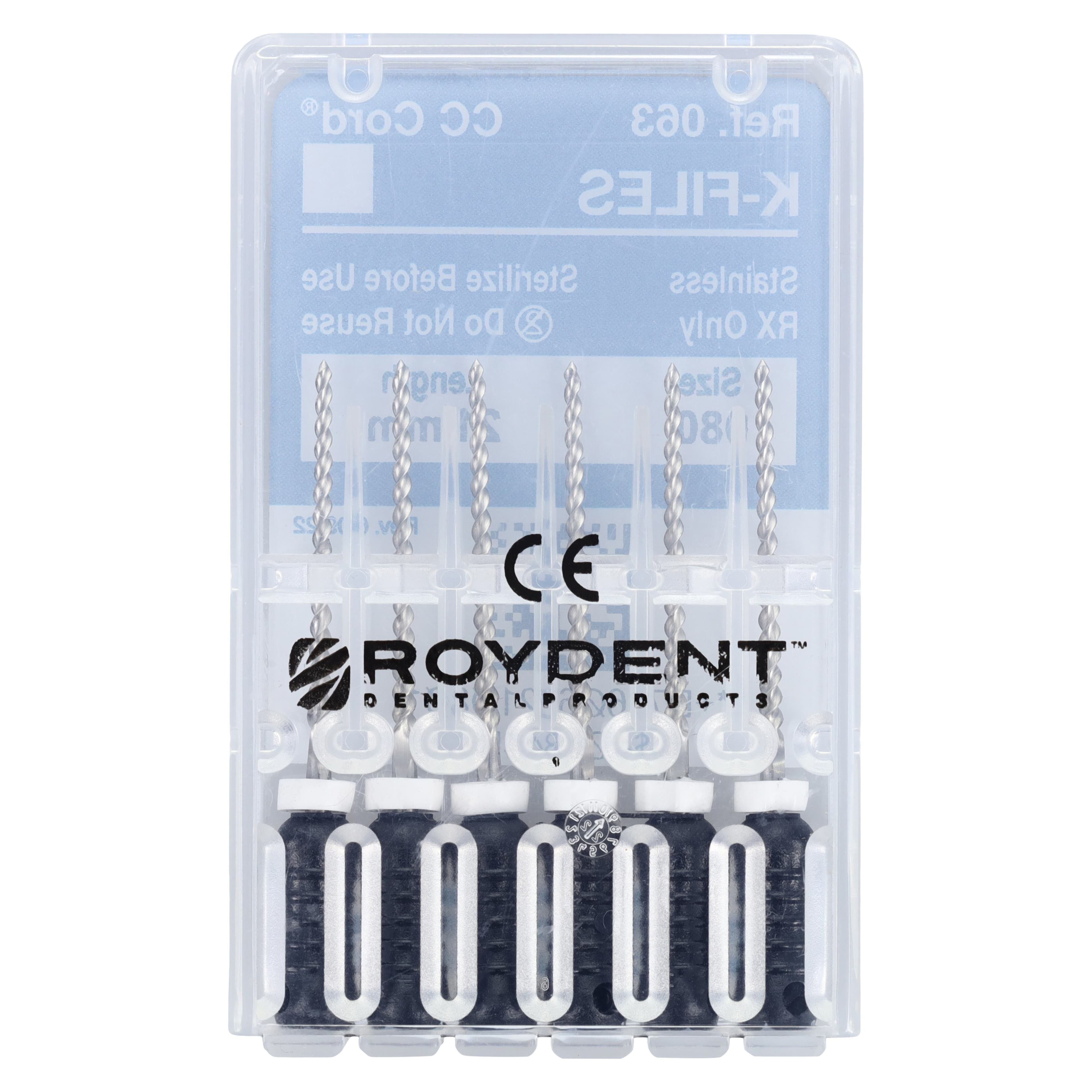 Roydent K-Type Files, Size 80, 21mm, Black, Stainless Steel with Silicone Stops, 6/Pack, 06321080R thumbnail 2