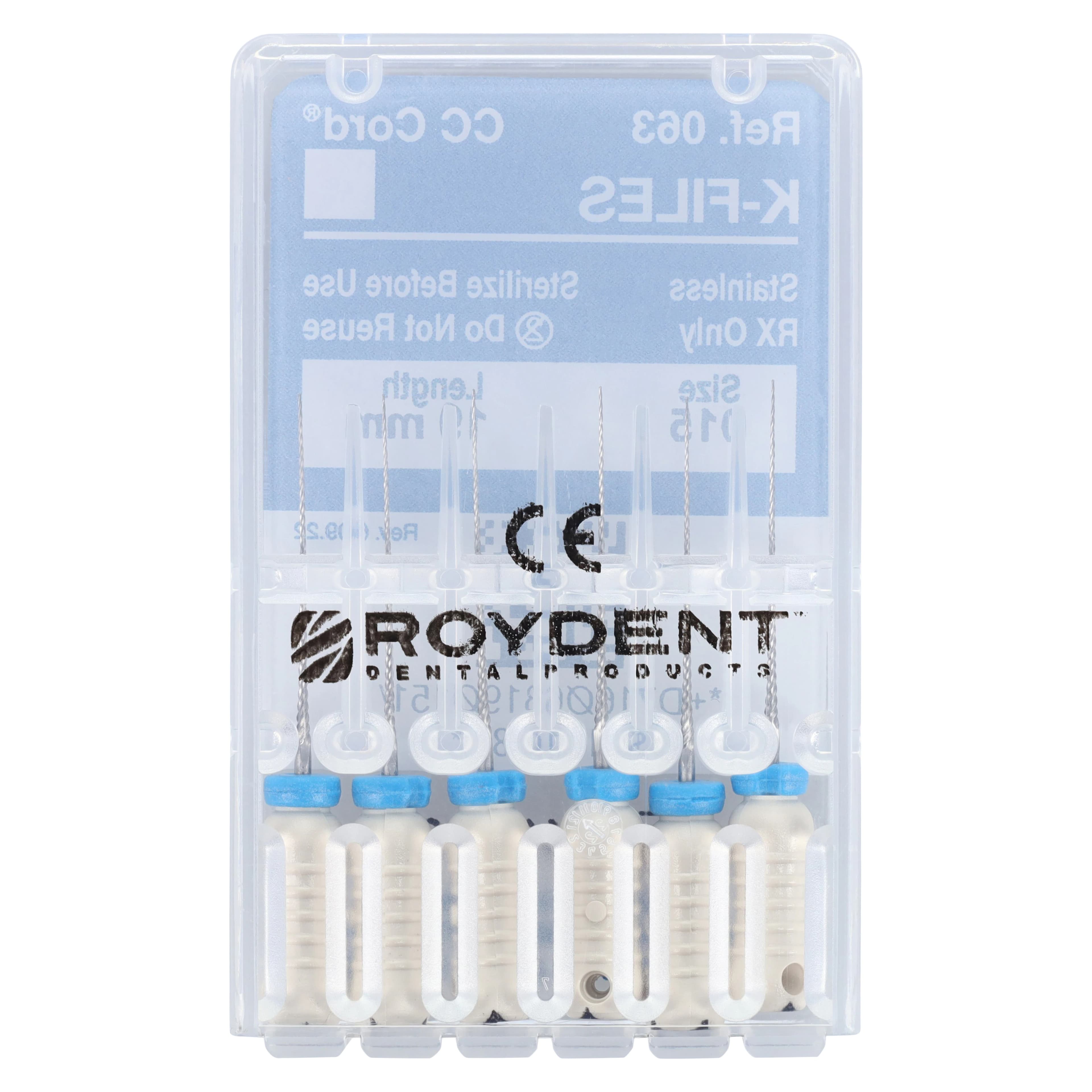 Roydent K-Type Files, Size #15, 19mm, Stainless Steel, White, 6/Pack, 06319015R thumbnail 2