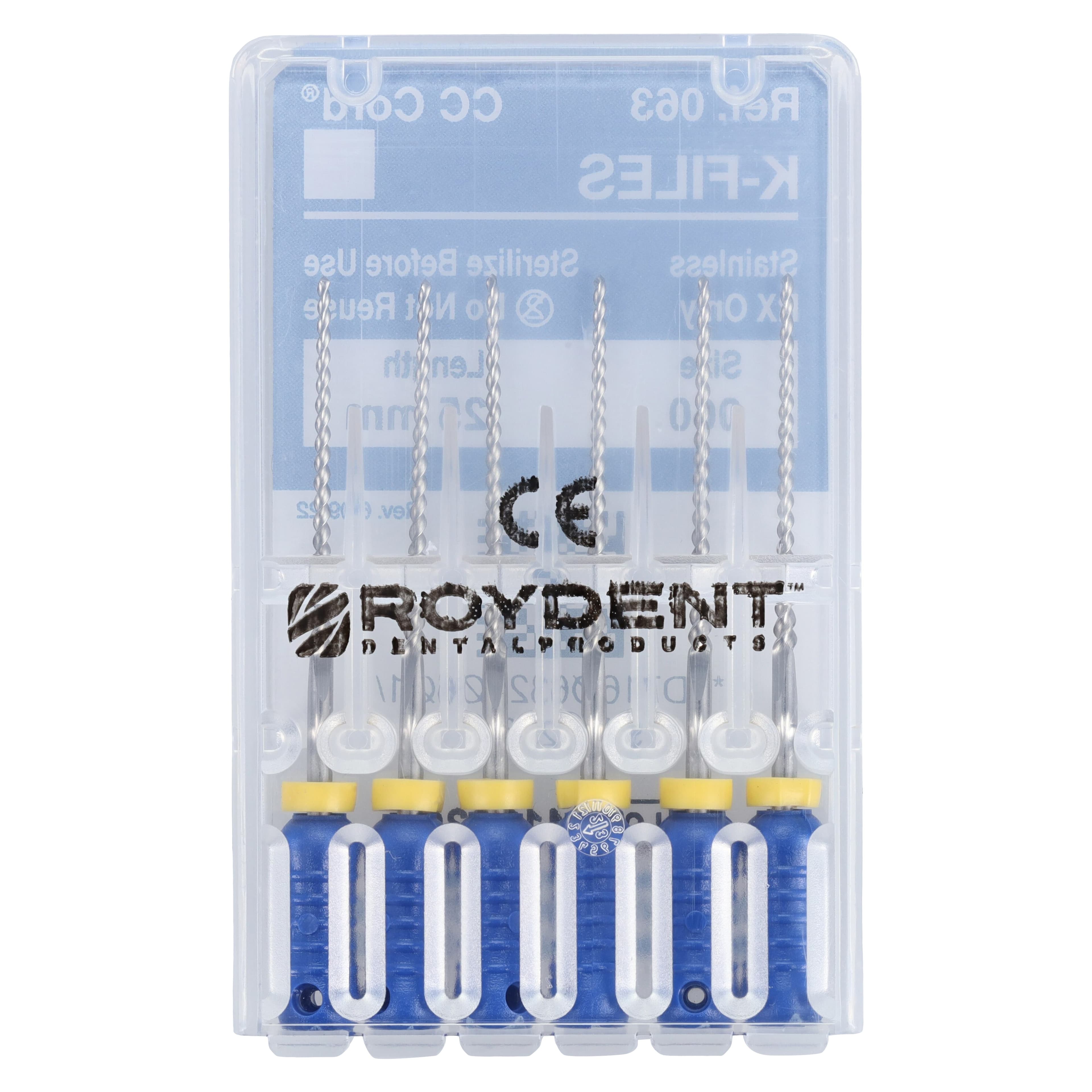 Roydent K-Type Endodontic Files, Stainless Steel, Size 60, 25mm, Blue, 6/Pack, 06325060R thumbnail 2