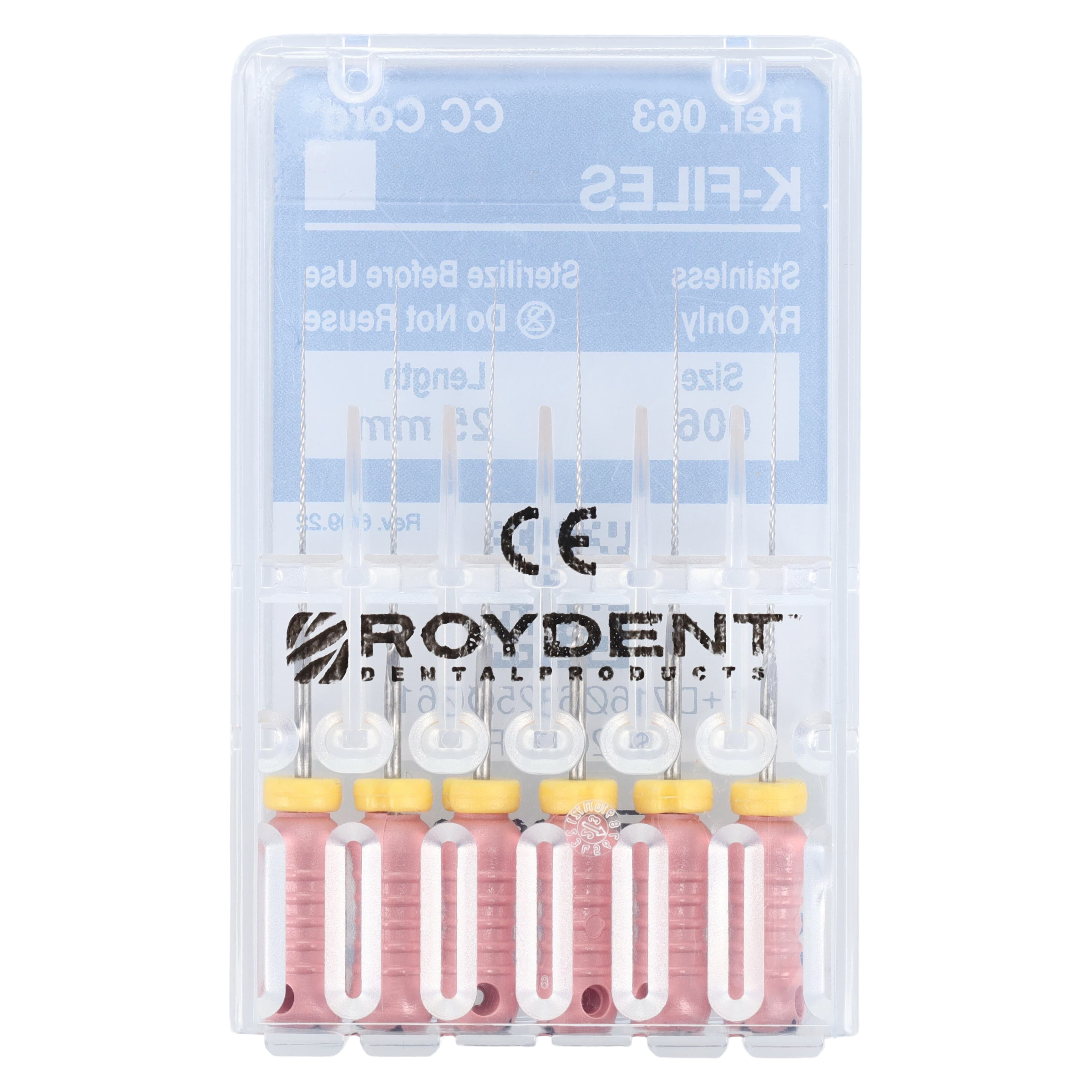 Roydent K-Type Files, #06 (Pink), 25mm, Stainless Steel, Pack of 6, 06325006R thumbnail 2