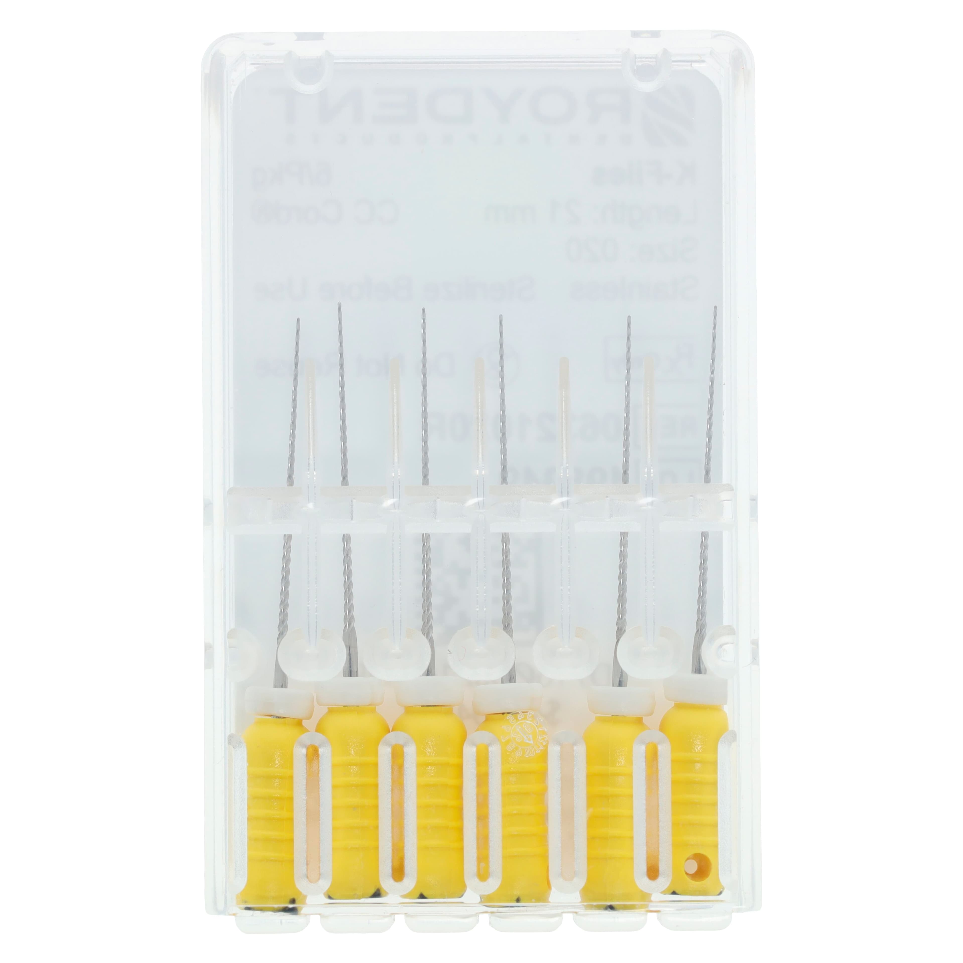 Roydent K-Files #20 (Yellow), 21mm, Stainless Steel, Pack of 6, 06321020R thumbnail 5