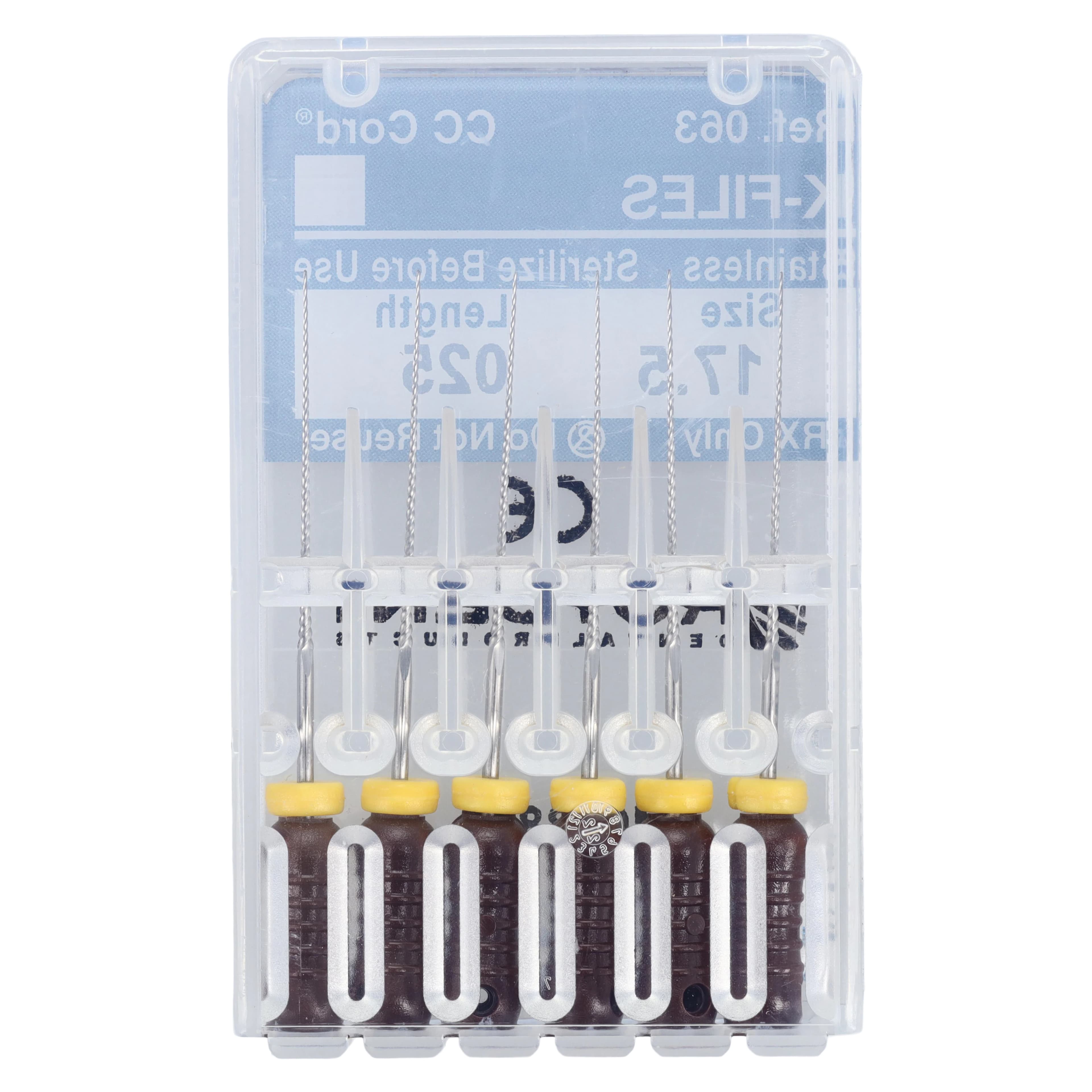 Roydent K-Type Files, 25mm, Size #17.5, Stainless Steel, Color-Coded Silicone Stops, 6/Pack, 06325017R thumbnail 2