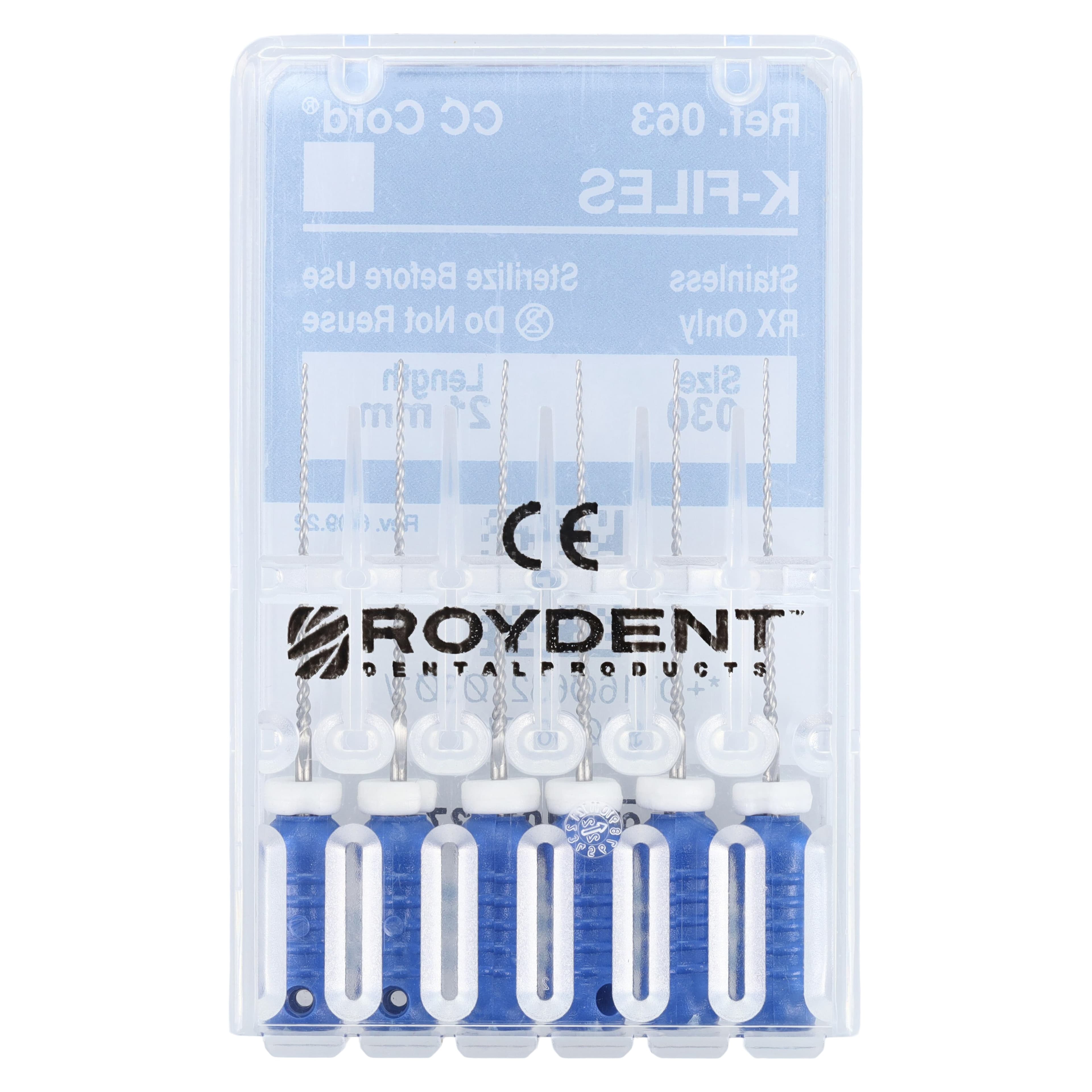 Roydent K-Type Files #30, 21mm, Pack of 6, Blue, 06321030R thumbnail 2