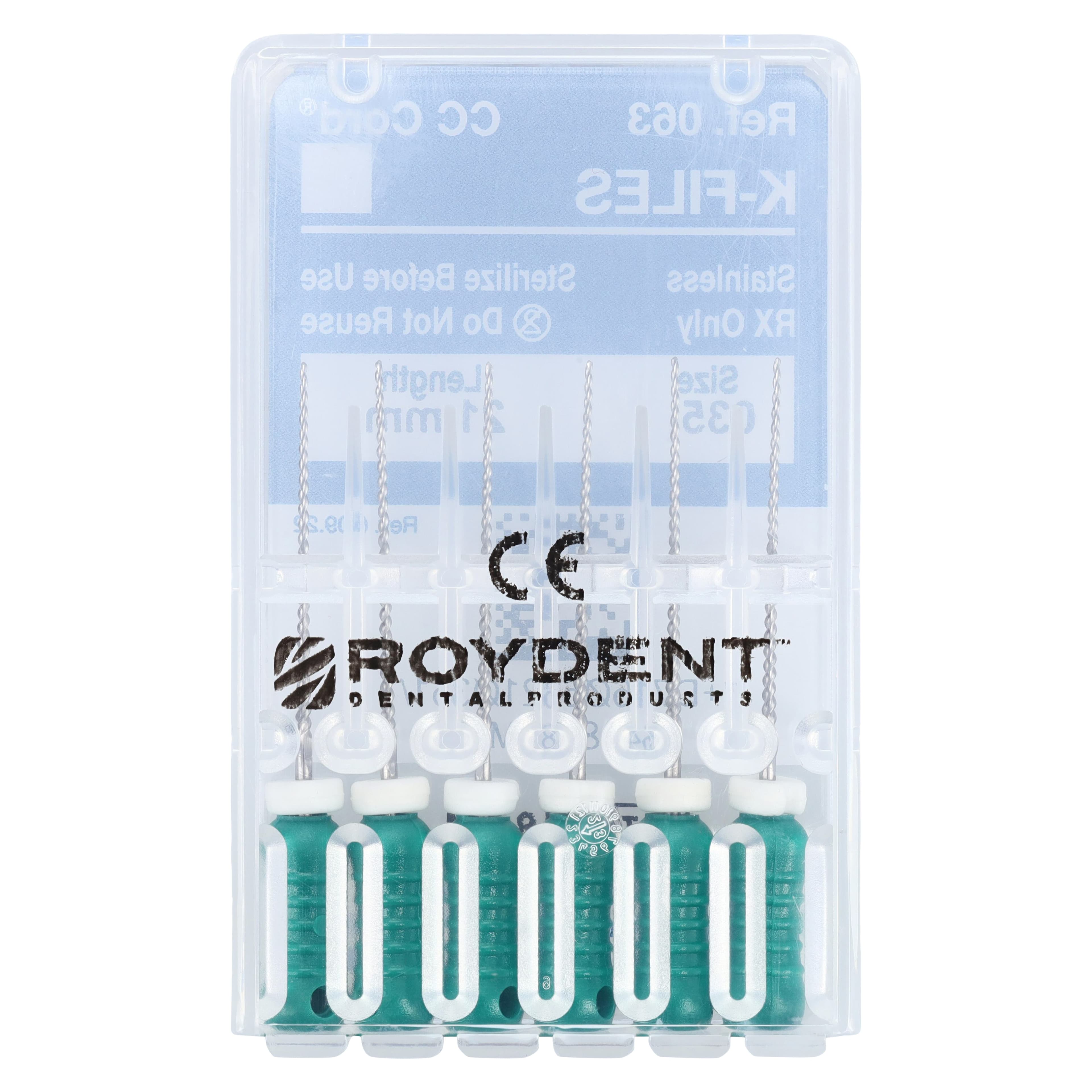 Roydent K-Type Files, #35 (Green), 21mm, Pack of 6, 06321035R thumbnail 2