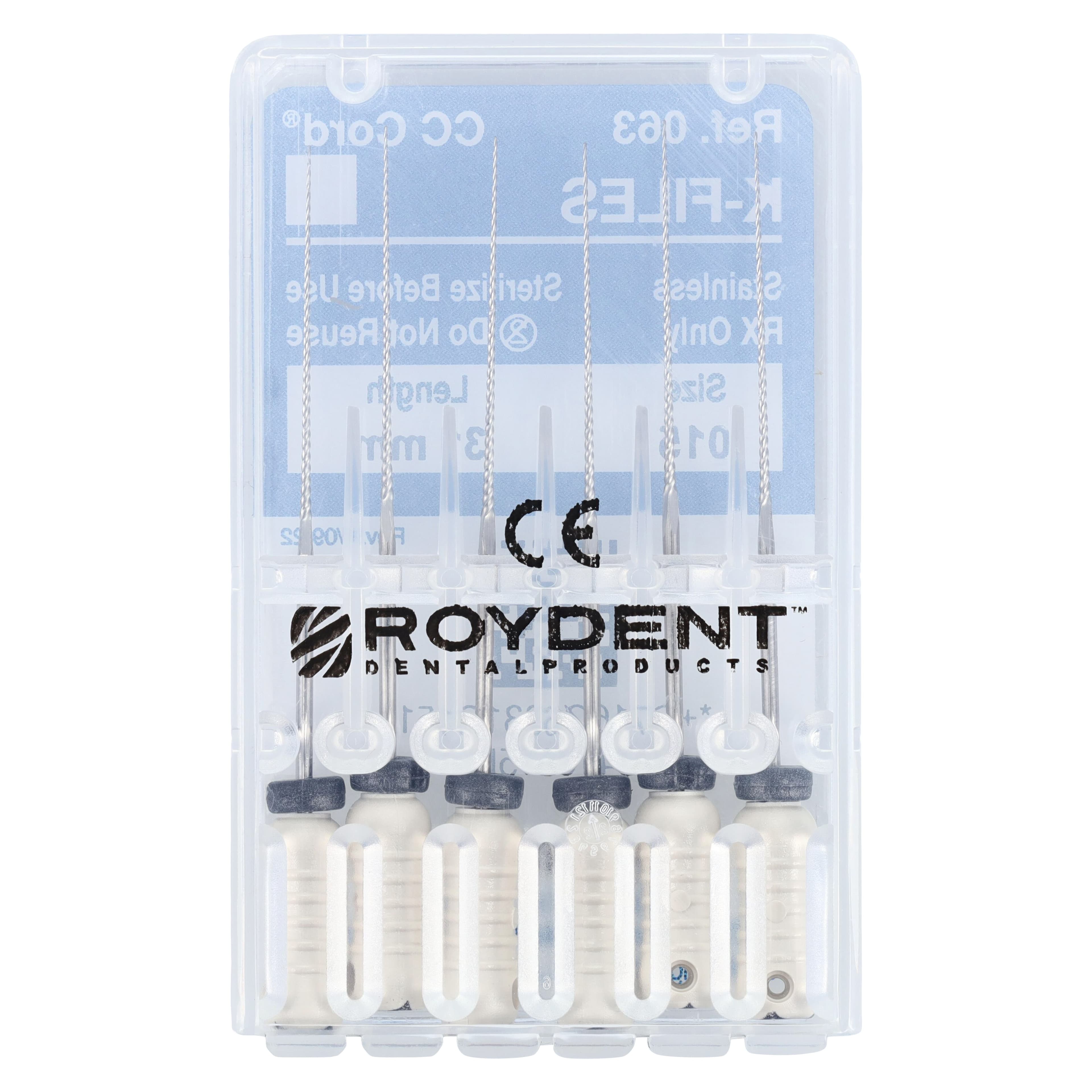 Roydent K-Type Files, Size #15, 31mm, Stainless Steel, Color-Coded White, 6/Pack, 06331015R thumbnail 2