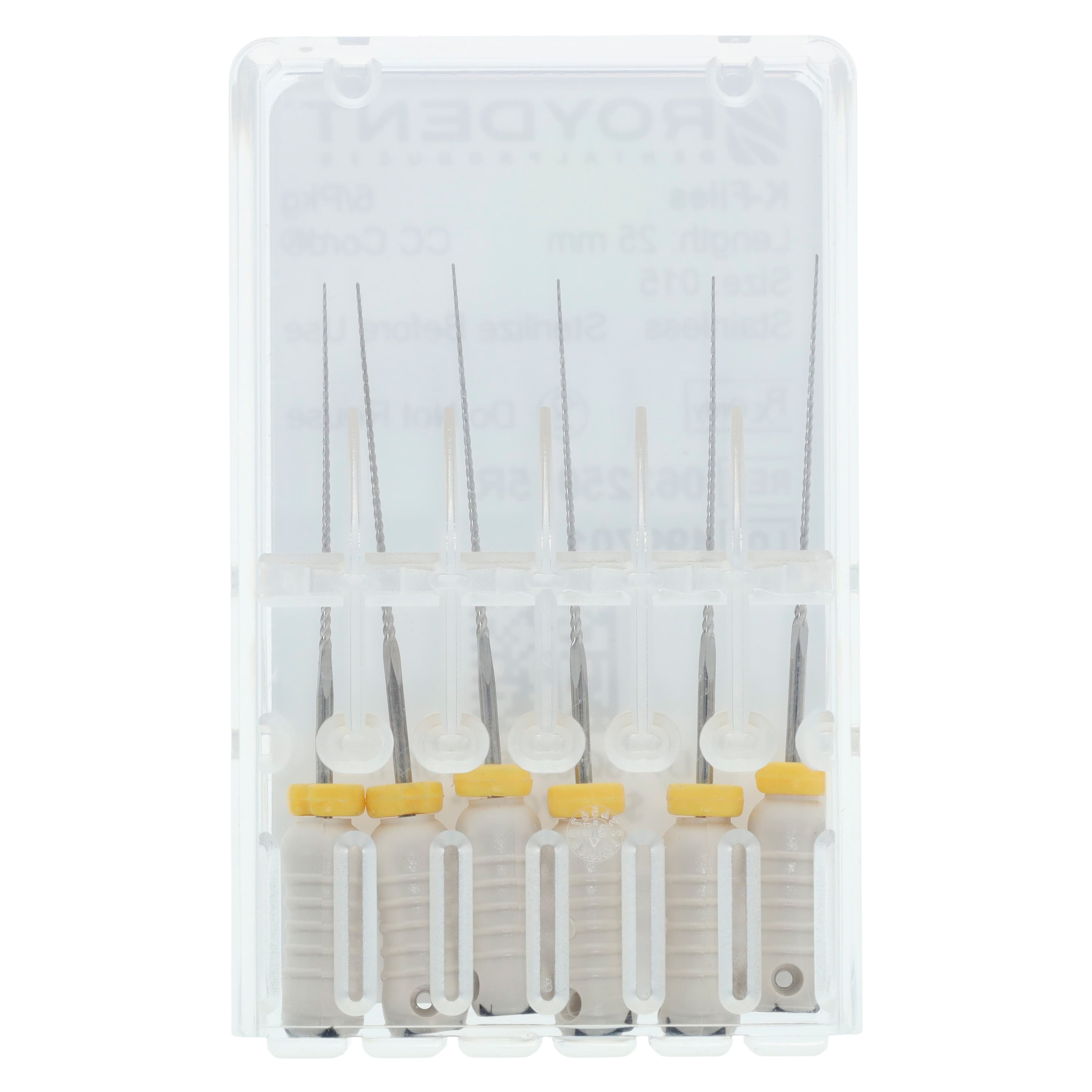 Roydent K-Type Files #15, 25mm, Pack of 6, Stainless Steel, White, 06325015R thumbnail 4
