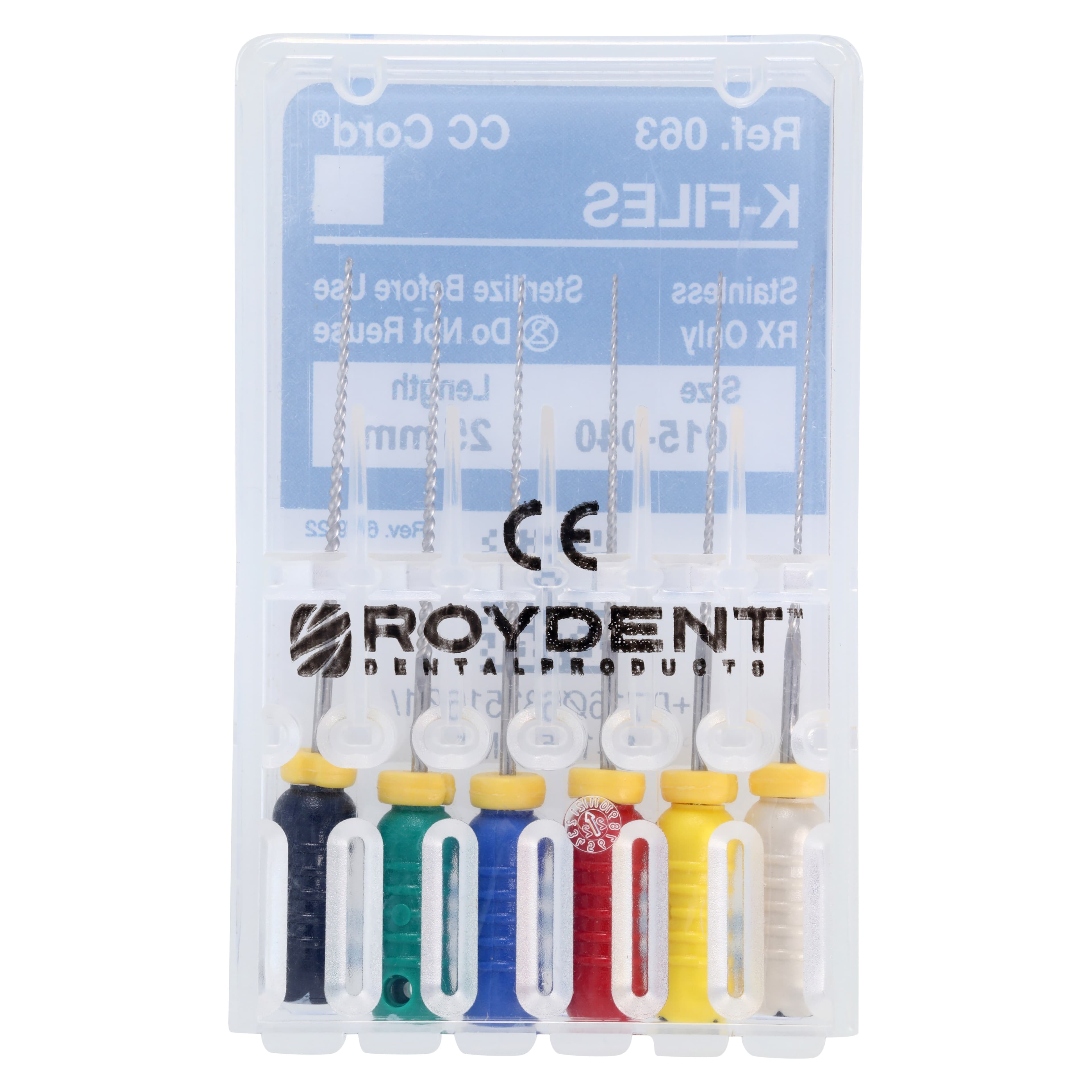 Roydent K-Type Files, Stainless Steel, #15-40 Assorted, 25mm, 6/Pack, 06325160R thumbnail 2