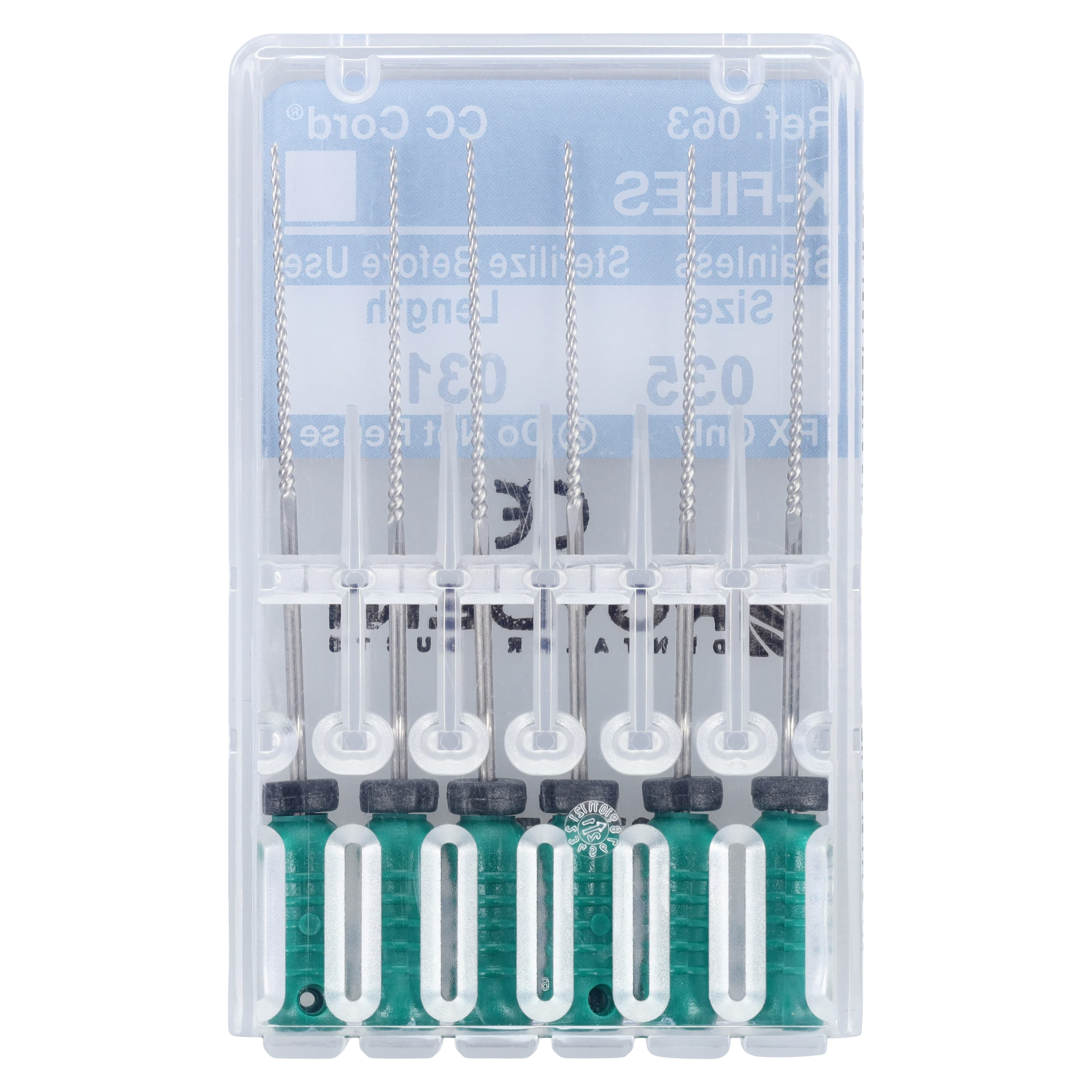Roydent K-Type Files, Size #35, 31mm, Stainless Steel, Color-Coded Green, 6/Pack, 06331035R thumbnail 2