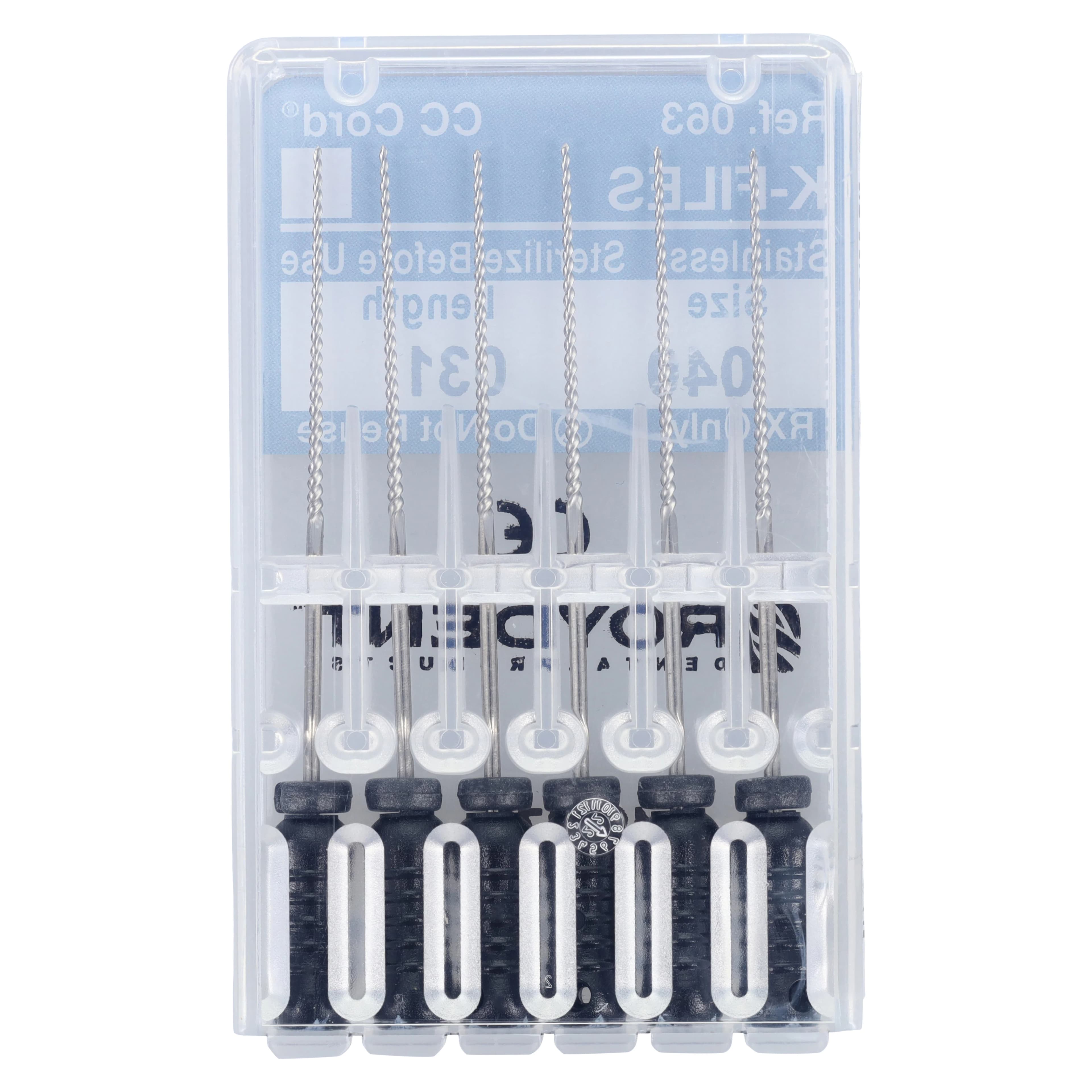 Roydent K-Type Files, Size 40, 31 mm, Stainless Steel, Black, 6/Pack, 06331040R thumbnail 2