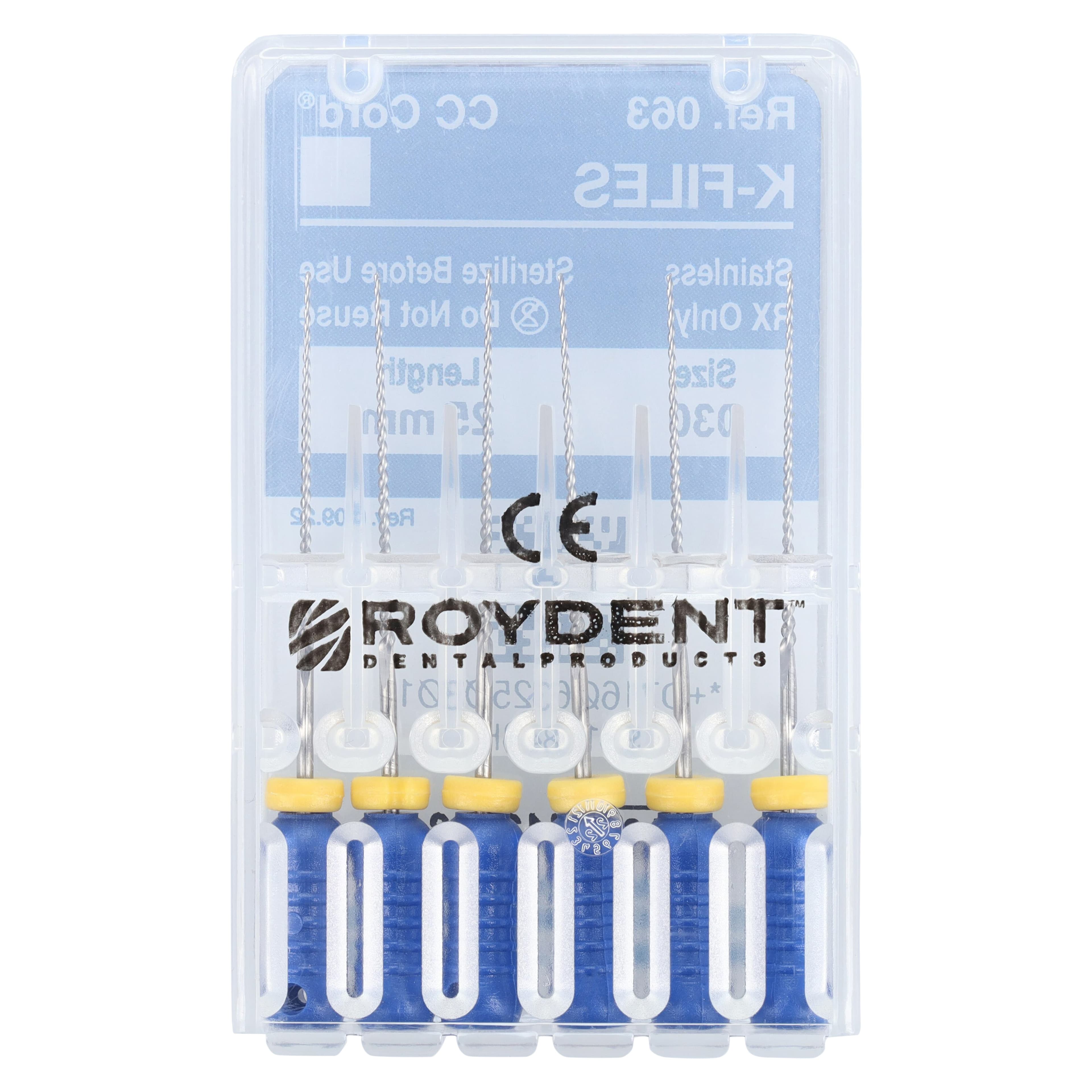 Roydent K-Type Files #30, 25mm, Pack of 6, Blue, 06325030R thumbnail 2