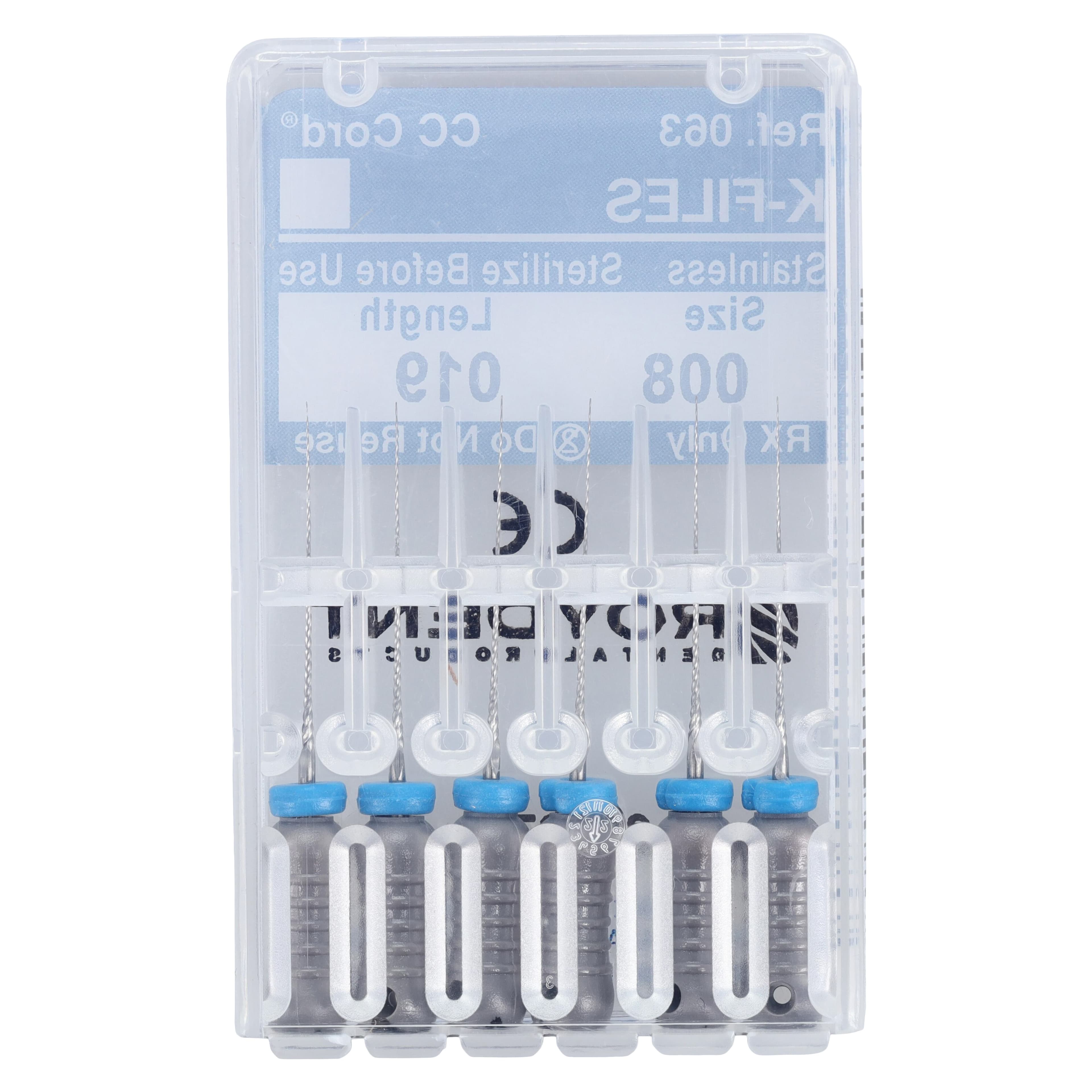 Roydent K-Type Files, Size #08 (Gray), 19mm, Pack of 6, 06319008R thumbnail 2