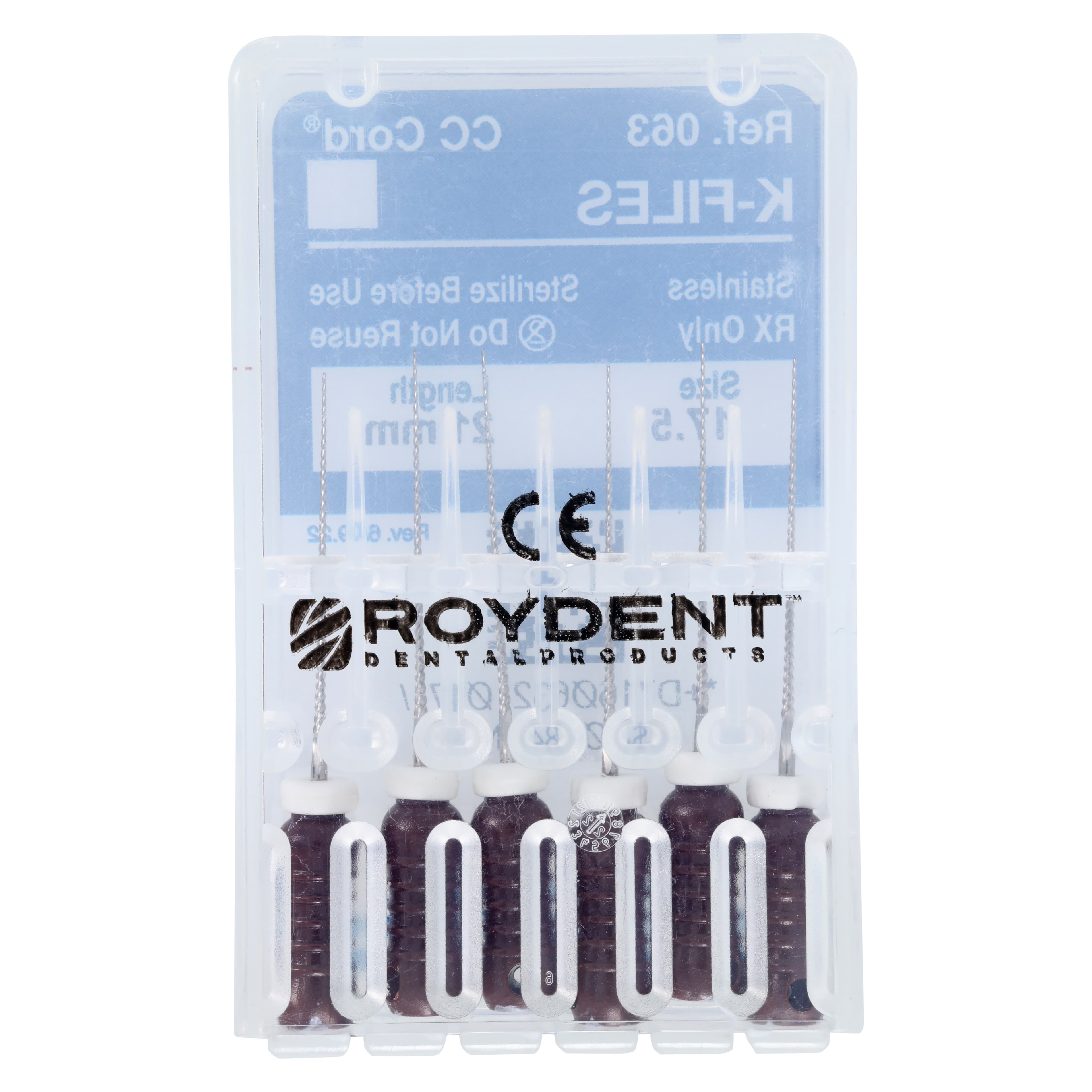 Roydent K-Type Files, 21mm, Size #17.5, Stainless Steel, 6/Pack, 06321017R thumbnail 2