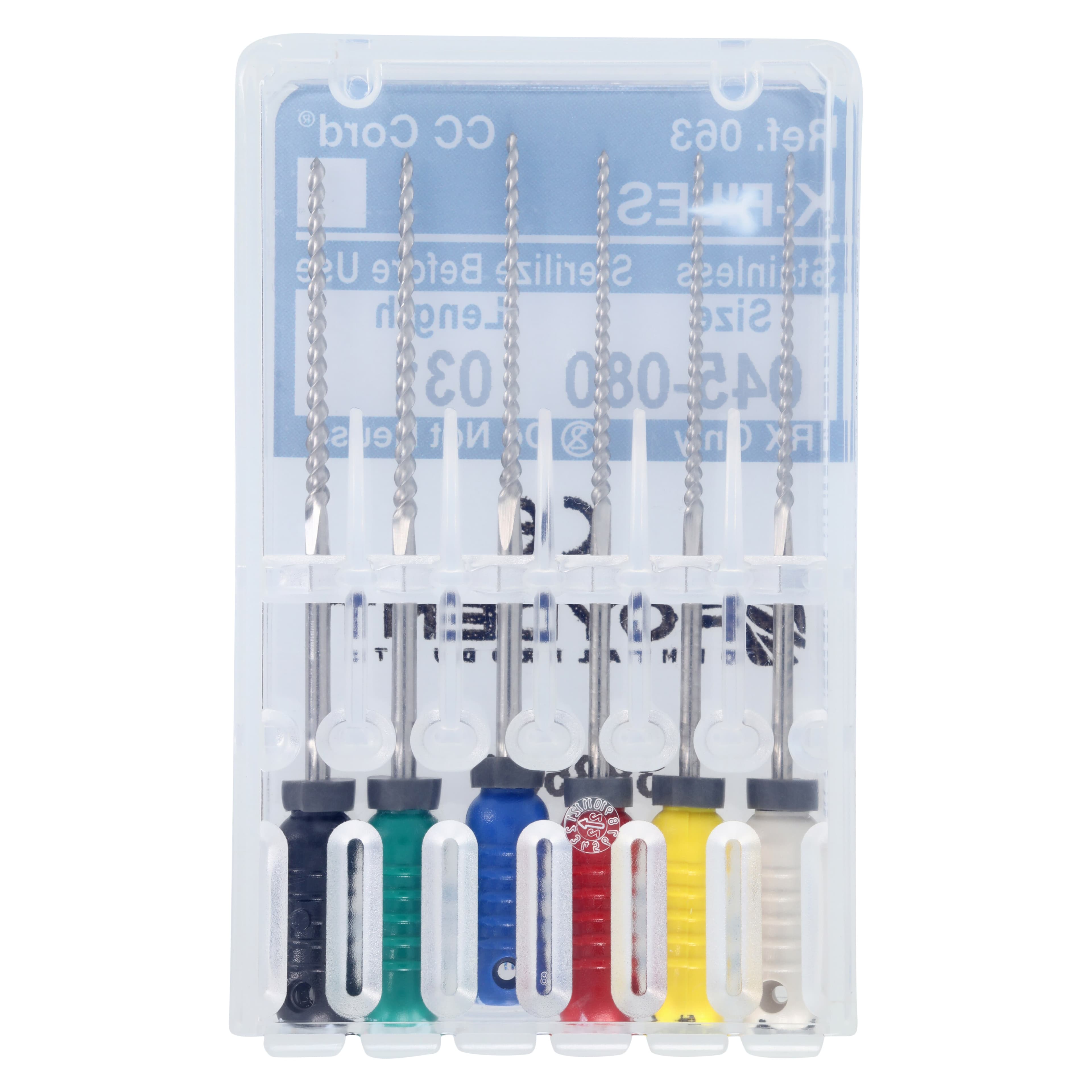 Roydent K-Type Files, Stainless Steel, 31mm, Assorted #45-80, 6/Pack, 06331165R thumbnail 2