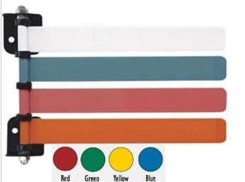 Omnimed Exam Room Flag System, Wall Mount, 8" Flags, Red/Green/Yellow/Blue, Powder Coated Aluminum, 4 Flags - Flag Syst 8" 4flag Rd,grn - Image 1