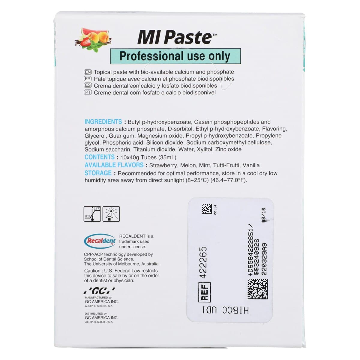 MI Paste Topical Tooth Creme, Assorted Flavors, 40 g Tubes, 10/Box, 422265 thumbnail 6