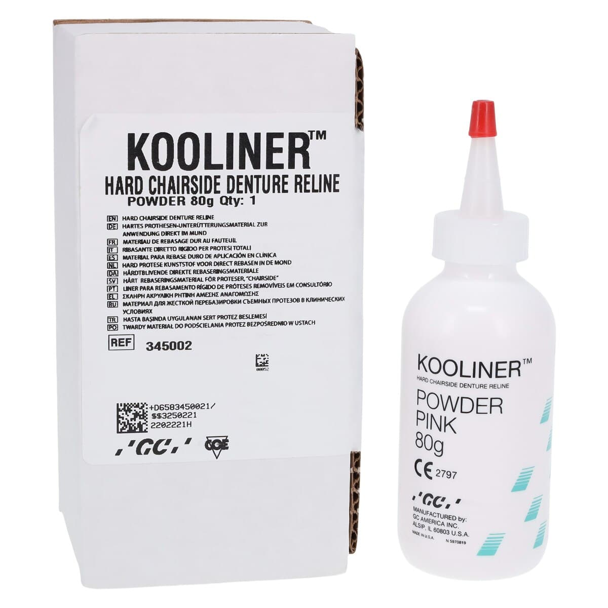 GC America Kooliner Hard Chairside Denture Reline Material, Powder Refill, 3 oz (80 g), Pink, 1/Bottle, 345002 thumbnail 2