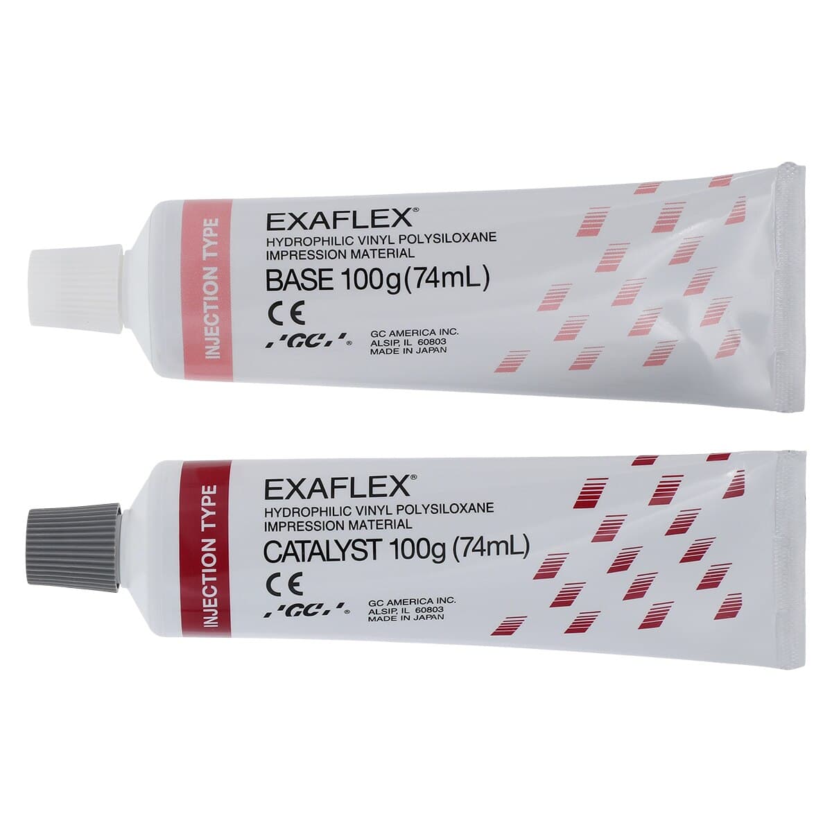 GC America Exaflex Injection Vinyl Polysiloxane Impression Material Refill, Base and Catalyst, 2 x 74 mL Tubes, Pink, 138120 thumbnail 2