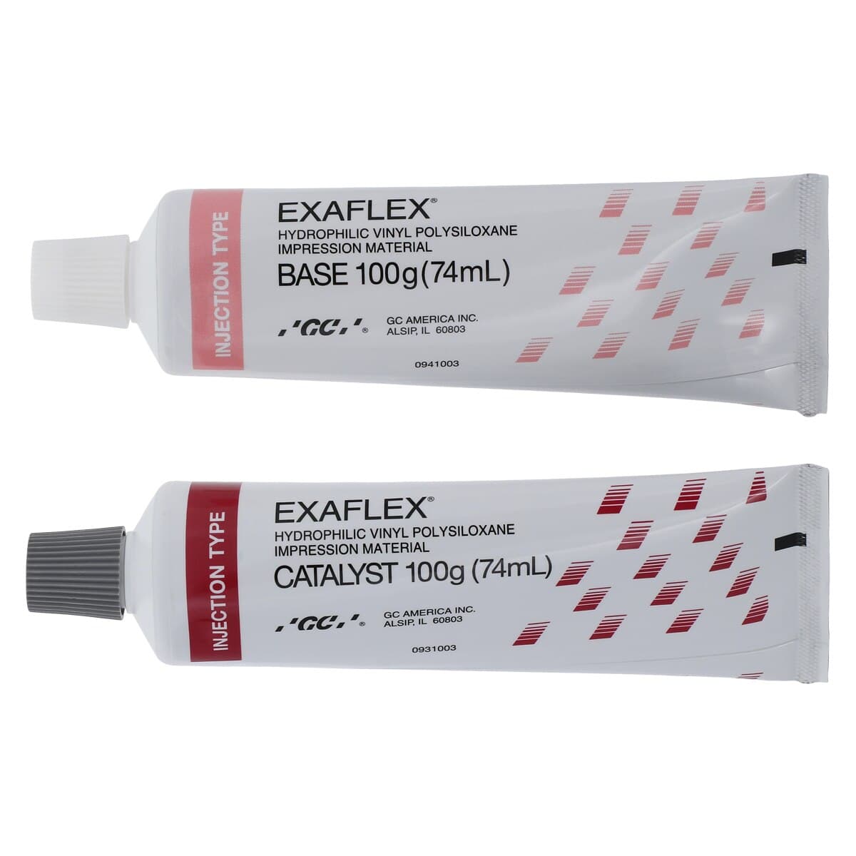 GC America Exaflex Injection Vinyl Polysiloxane Impression Material Refill, Base and Catalyst, 2 x 74 mL Tubes, Pink, 138120 thumbnail 3