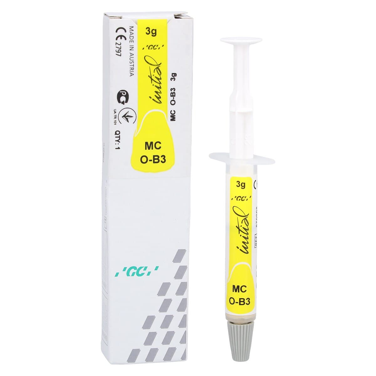 GC Initial MC Paste Opaque Ceramic, Shade OB3, 3g Syringe Refill - GC Initial MC Paste Opaque Ceramic - Image 1