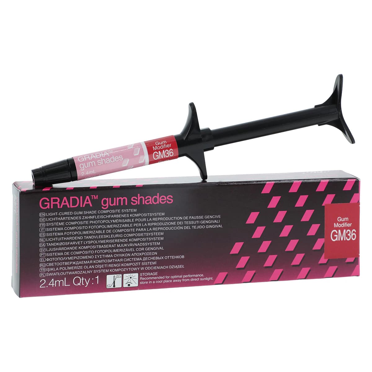 GC Gradia Gum Modifier GM36, 2.4 mL Syringe, Light-Cure Indirect Composite, 1 Syringe - Gradia® Indirect Restoration System 2.4 mL Syringe Gum GM36 Each - Image 1
