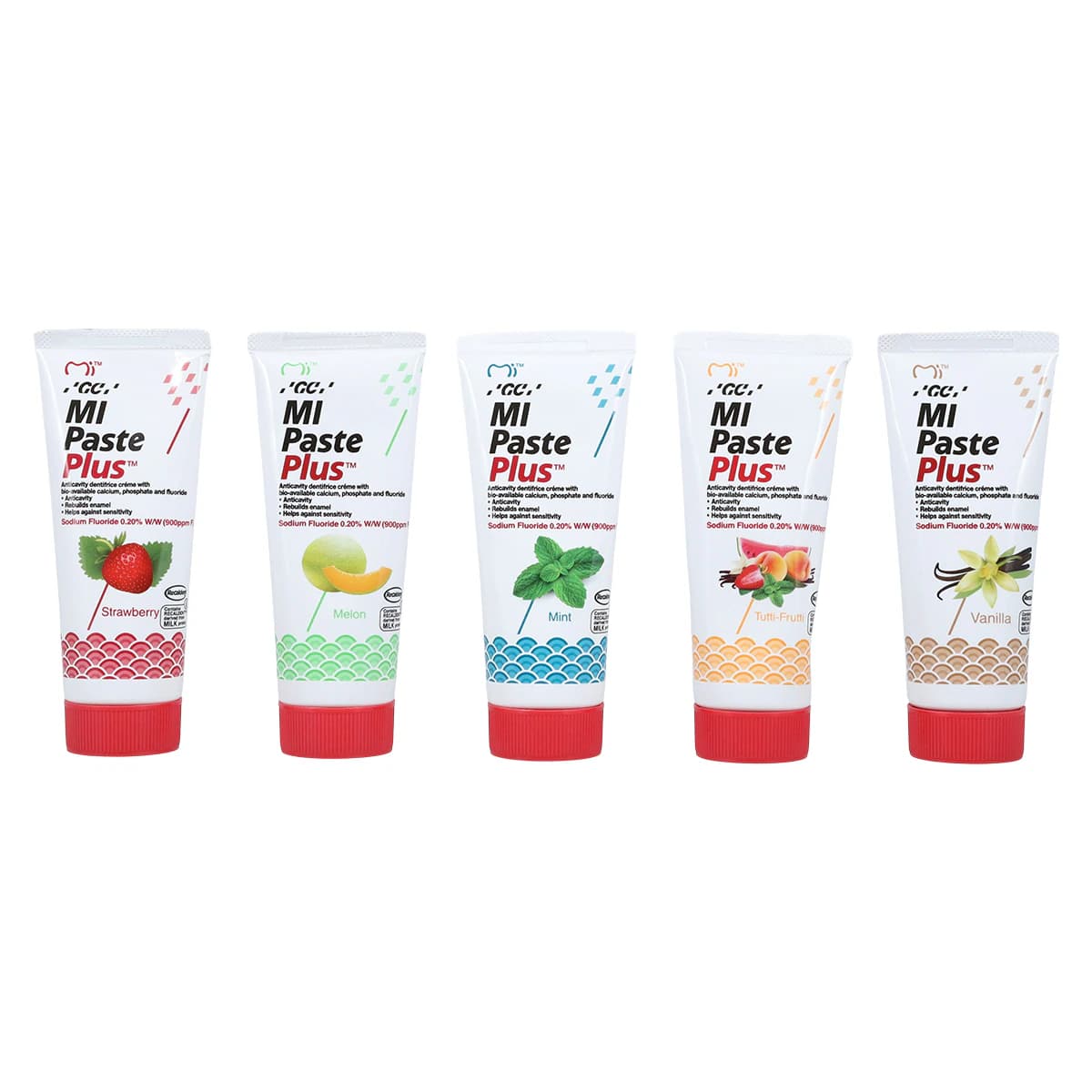 GC America MI Paste Plus Topical Tooth Crème with RECALDENT (CPP-ACP) and 900 ppm Fluoride, Assorted Flavors, 40 g Tubes, 10/Pk, 422614 thumbnail 3