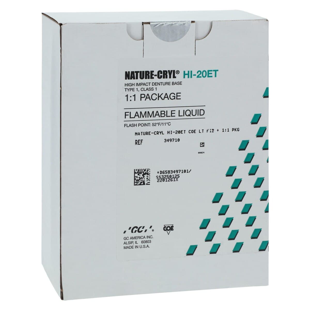 GC America Nature-Cryl HI-20ET Ultra High Impact Heat Cured Denture Resin, COE Light Fibered+ Shade, 1:1 Package (1 lb Powder & 8 oz Liquid) - GC America - NATURE-CRYL HI-20ET 1:1 Packages - COE Light Fibered+ - Image 1