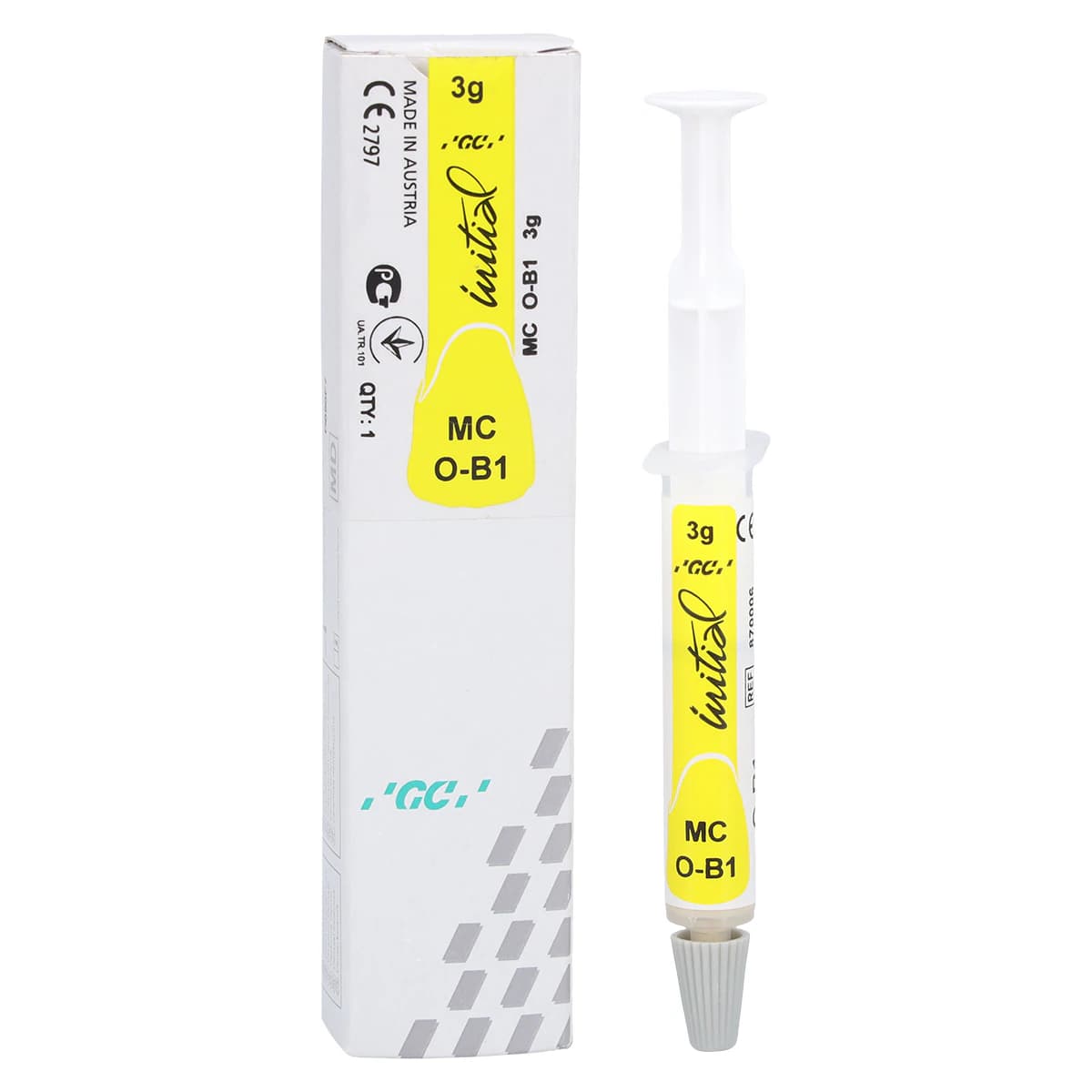 GC Initial MC Paste Opaque Ceramic, Shade OB1, 3g Syringe Refill - GC Initial MC Paste Opaque Ceramic - Image 1
