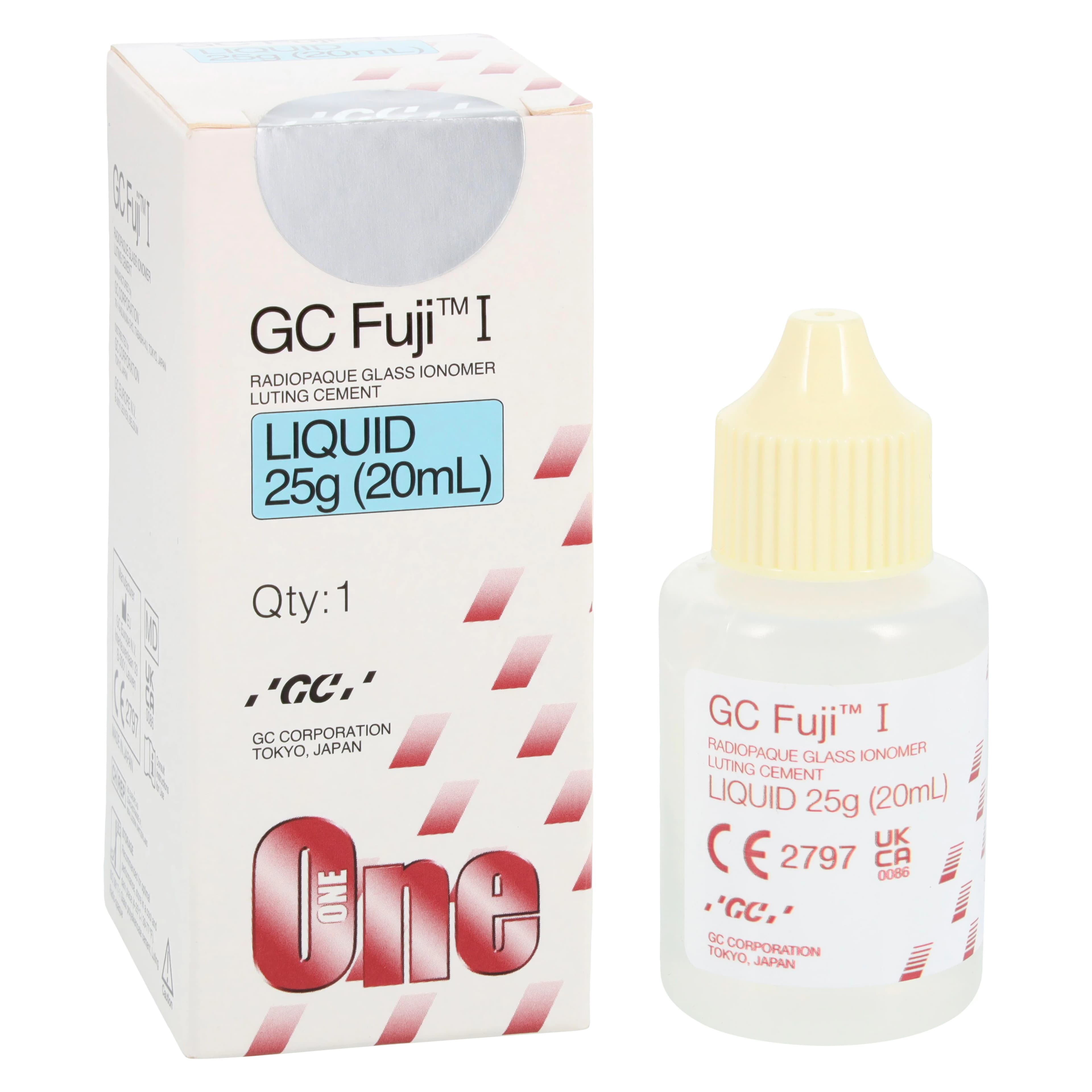 GC Fuji I Glass Ionomer Luting Cement Liquid Refill, 25 g (20 mL) Bottle, 901009 - Fuji-I Liquid 25gm - Image 1