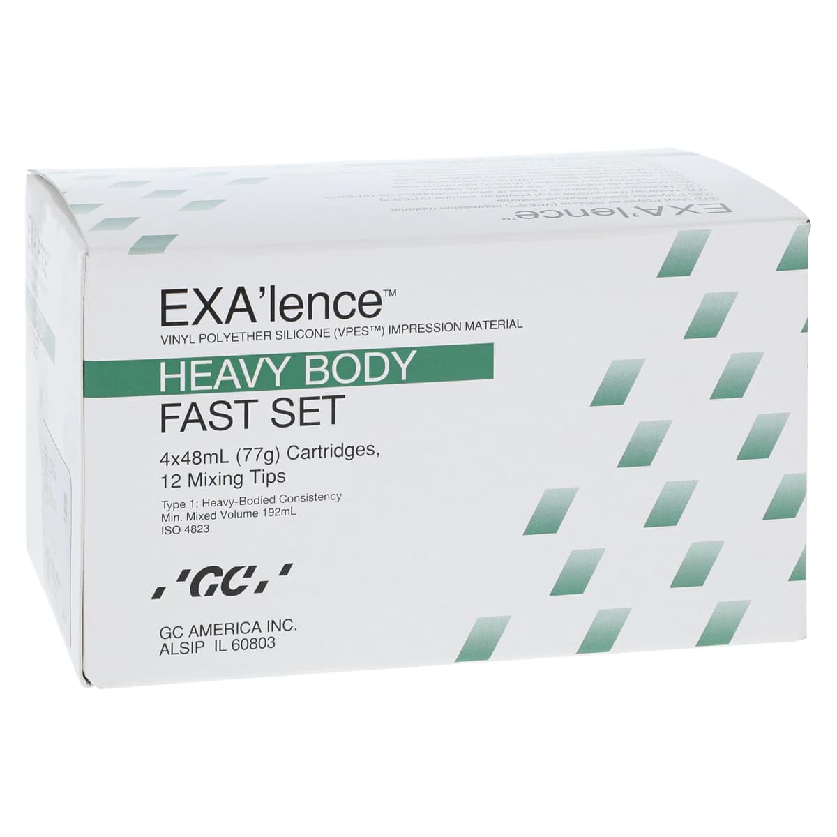 GC America EXA'lence VPES Impression Material, Heavy Body, Fast Set, 48 ml Cartridges, Refill with Tips, 4/Pkg, 137014 - Exalence Fast Set Heavy Body 48ml 4Pk - Image 1