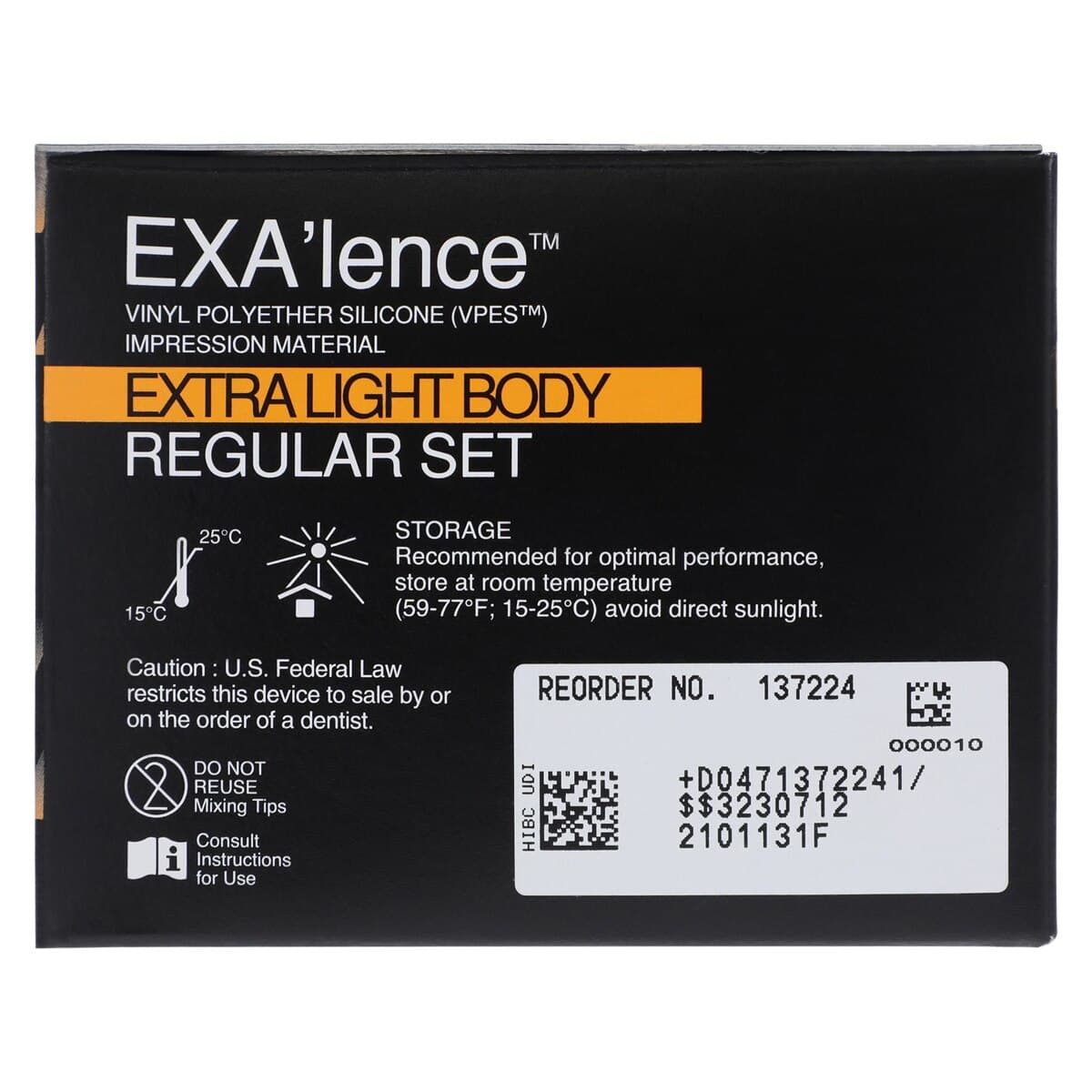 GC America EXA'lence VPES Impression Material Refill, Extra Light Body (Yellow), Regular Set, 48 mL Cartridges, 4/Pkg with 12 Mixing Tips, 137224 thumbnail 3