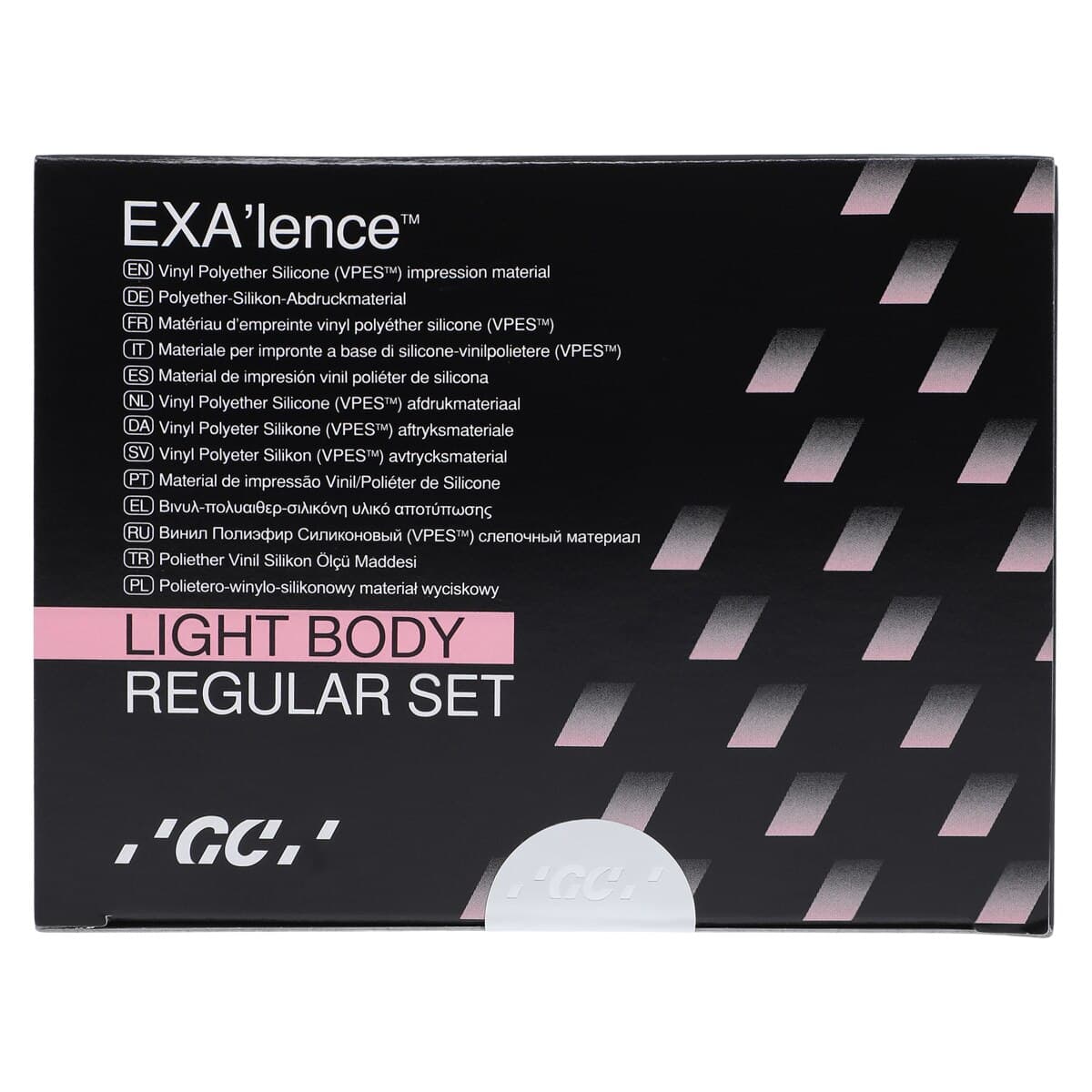 GC America EXA'lence VPES Impression Material Refill, Light Body, Regular Set, 48 mL Cartridges, 4/Pkg with 12 Mixing Tips, Pink, 137334 thumbnail 2