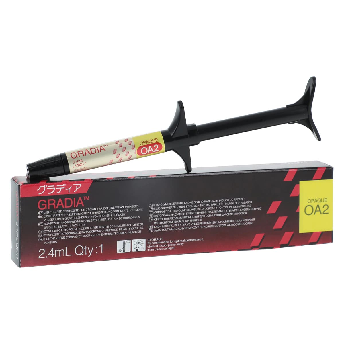 GC America Gradia Opaque Indirect Restoration System, Shade OA2, 2.4 mL Syringe - GC America - GRADia Opaque - (Shade OA2) - Image 1