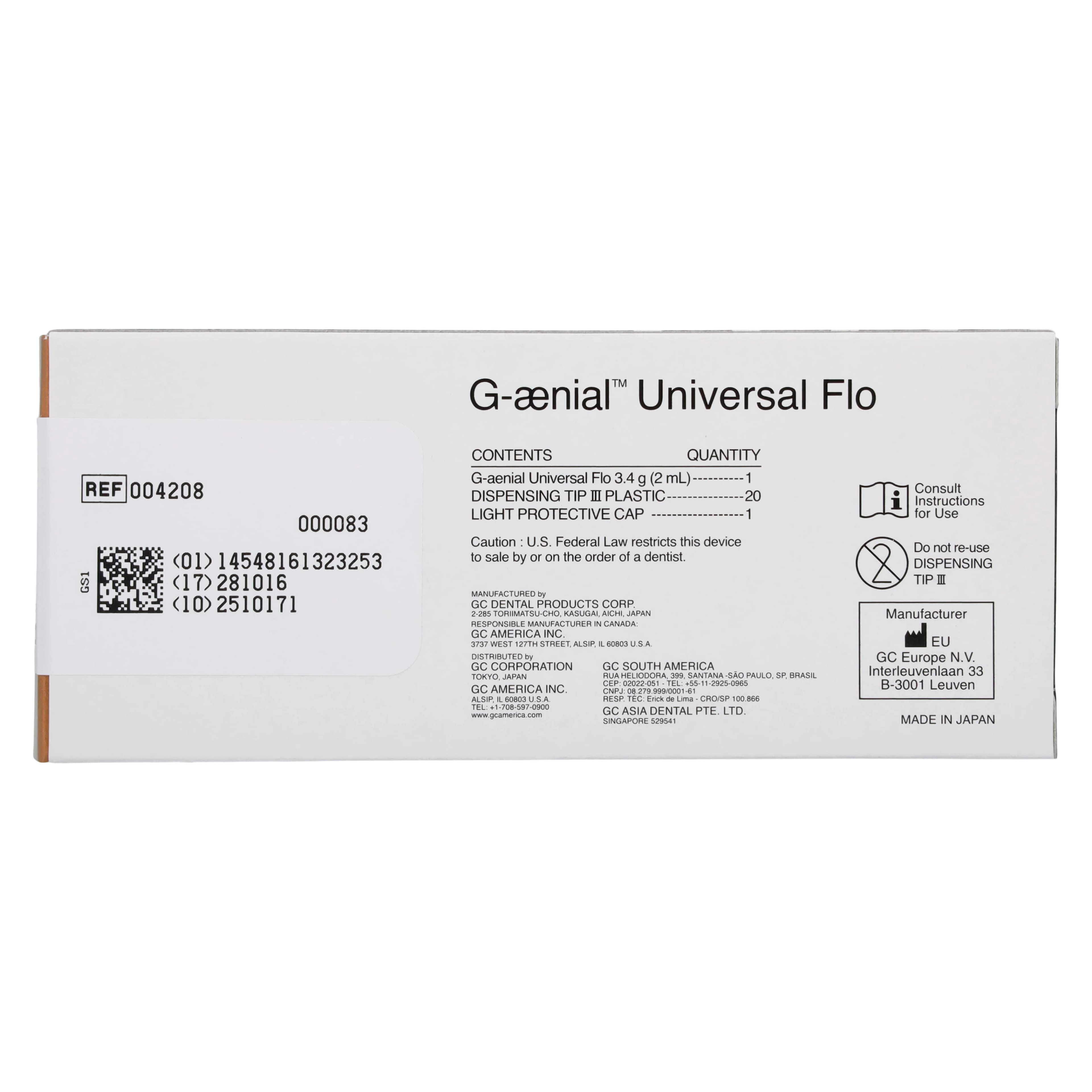 G-aenial Universal Flo Flowable Composite Syringe Refill, Shade B2, 3.4 g, 1 Syringe with 20 Tips, 004208 thumbnail 7