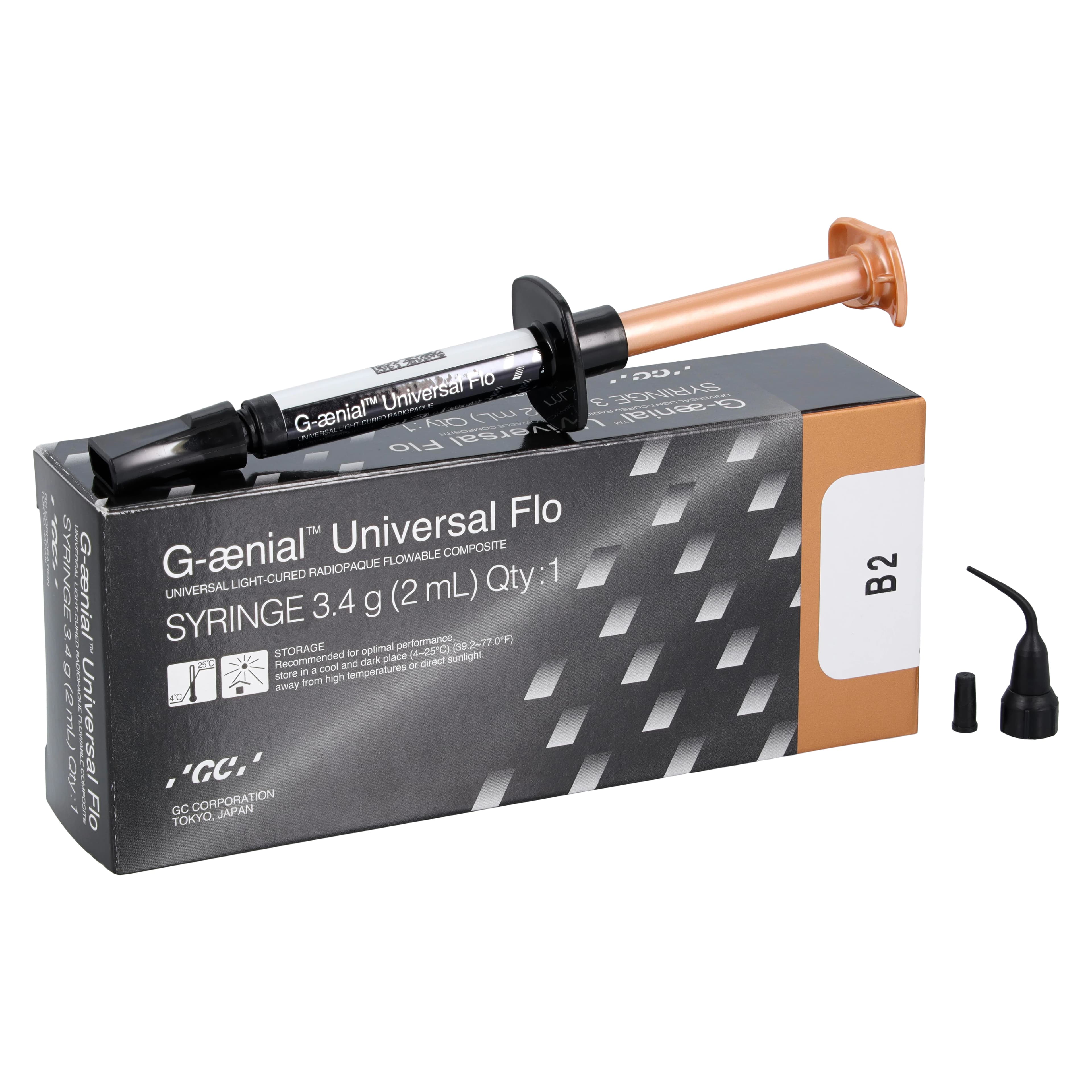 G-aenial Universal Flo Flowable Composite Syringe Refill, Shade B2, 3.4 g, 1 Syringe with 20 Tips, 004208 - G-ænial™ Universal Flo Syringe - 3.4 g Shade B2 Each - Image 1
