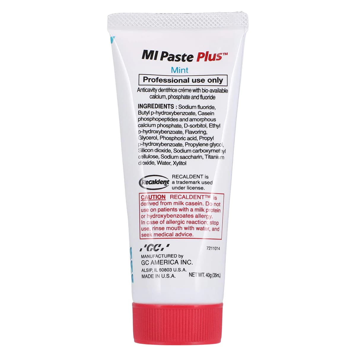 GC America MI Paste Plus Mint Topical Tooth Crème with RECALDENT and Fluoride, 40 g Tubes, 10/Box, 422621 thumbnail 4