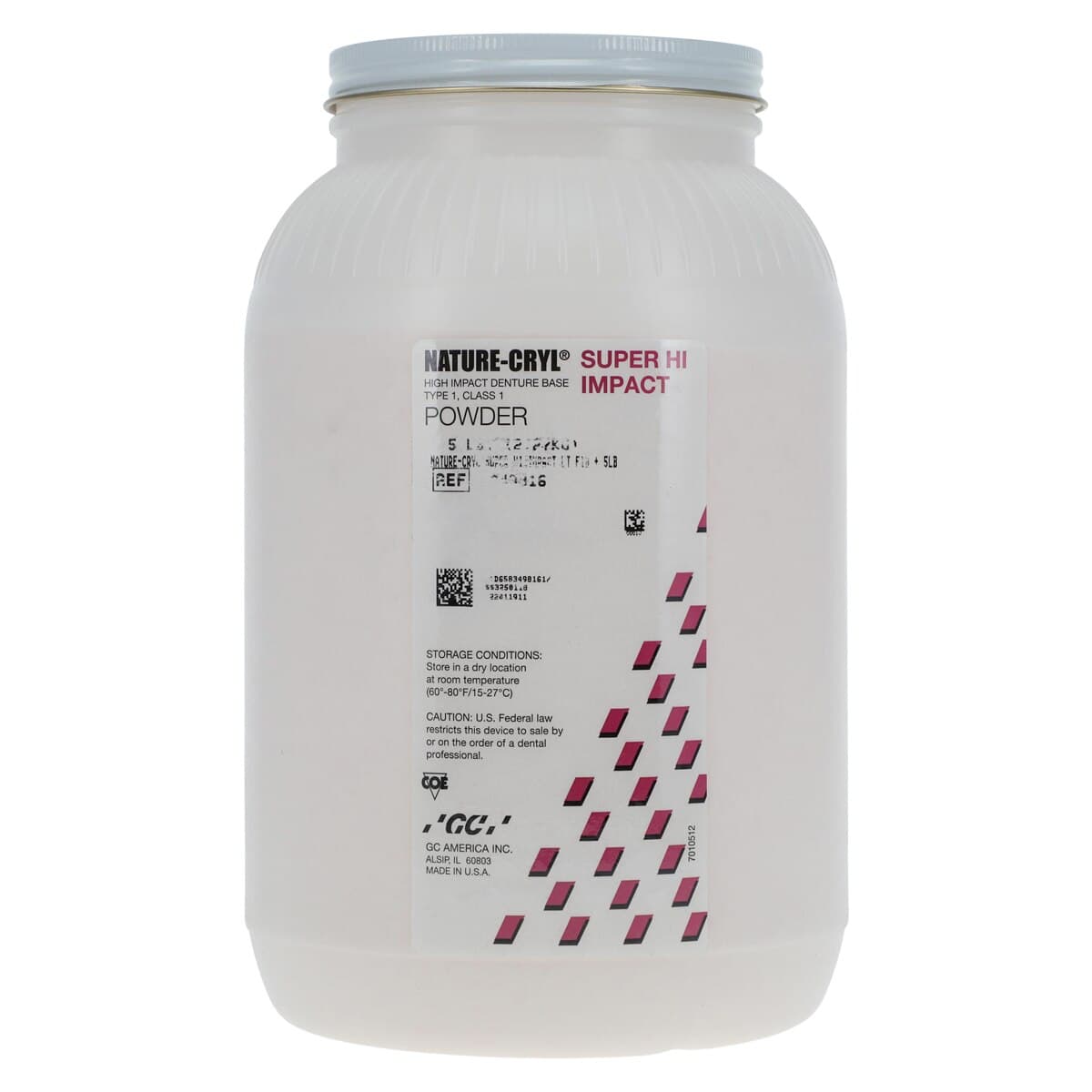 GC America Nature-Cryl Super Hi-Impact Denture Base Resin Powder, Light Fibered, 5 lb (2.3 kg), 1/Pk thumbnail 2