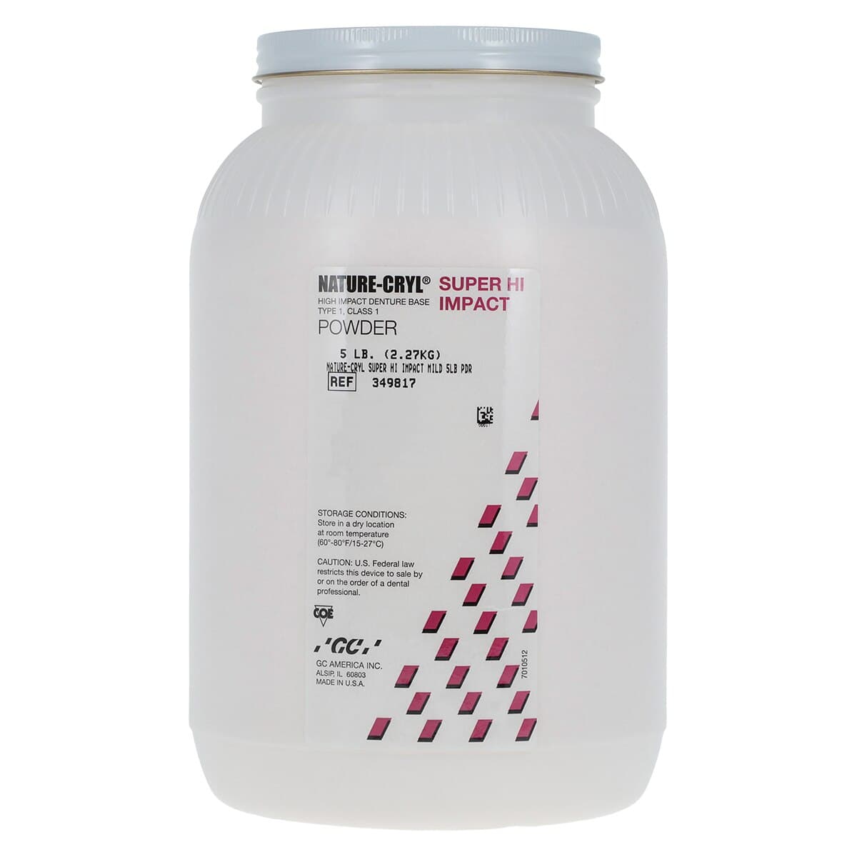 GC America Nature-Cryl Super Hi-Impact Denture Base Resin Powder, Mild Shade, 5 lb, 1/Pk thumbnail 3