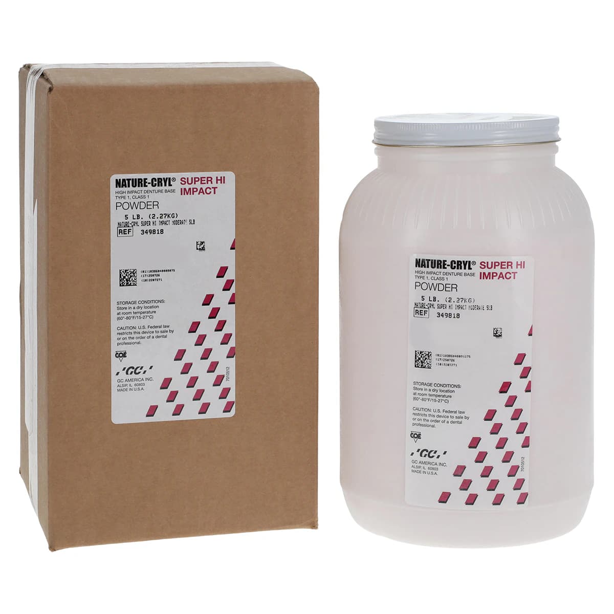 GC America Nature-Cryl Super Hi Impact Denture Base Resin Powder, Moderate Shade, 5 lb - GC America - NATURE CRYL SUPER HI IMPACT Moderate - 5 - Moderate - 5 - Image 1