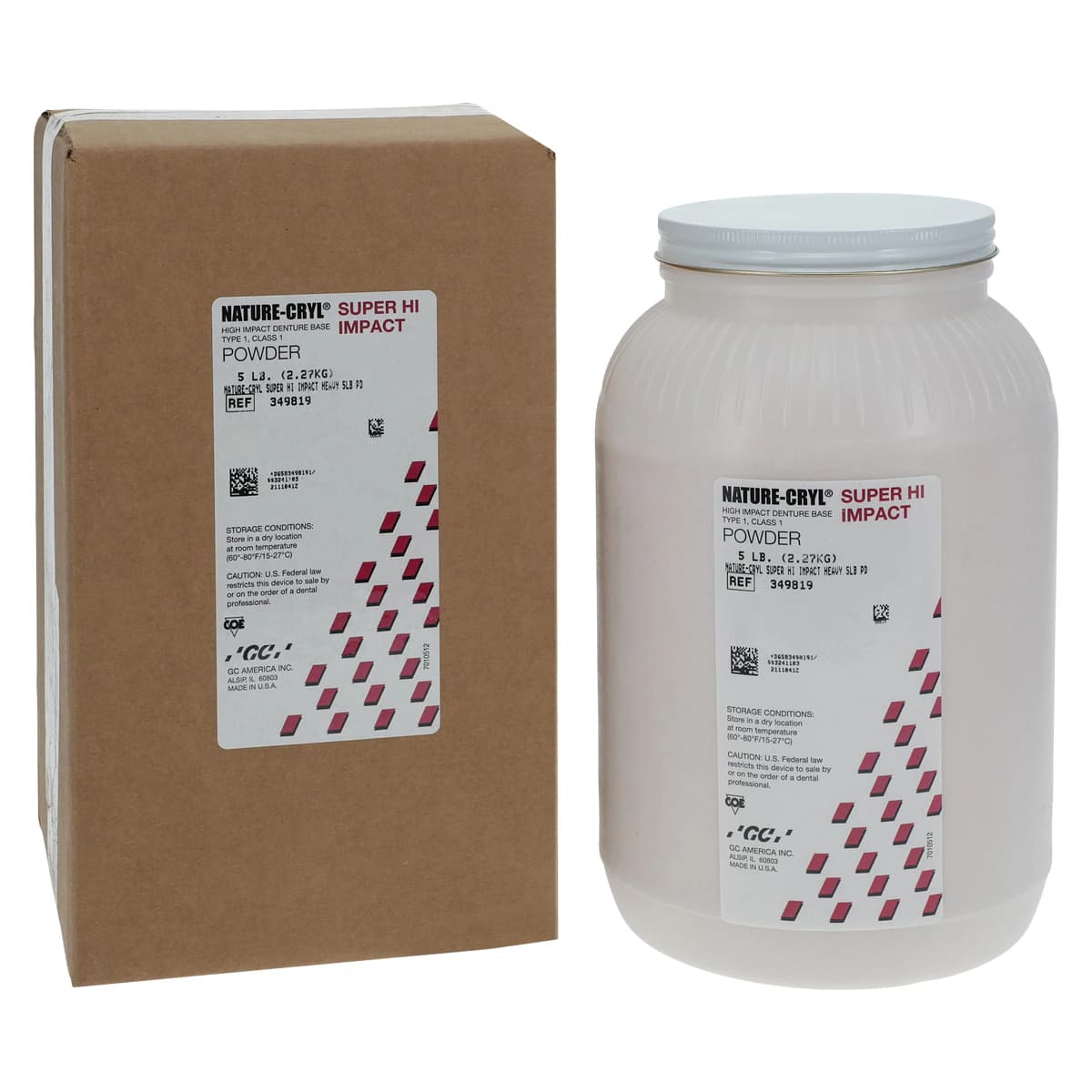 GC America Nature-Cryl Super Hi-Impact Denture Base Resin Powder, Heavy Shade, 5 lb (2.3 kg), 1/Pk thumbnail 2