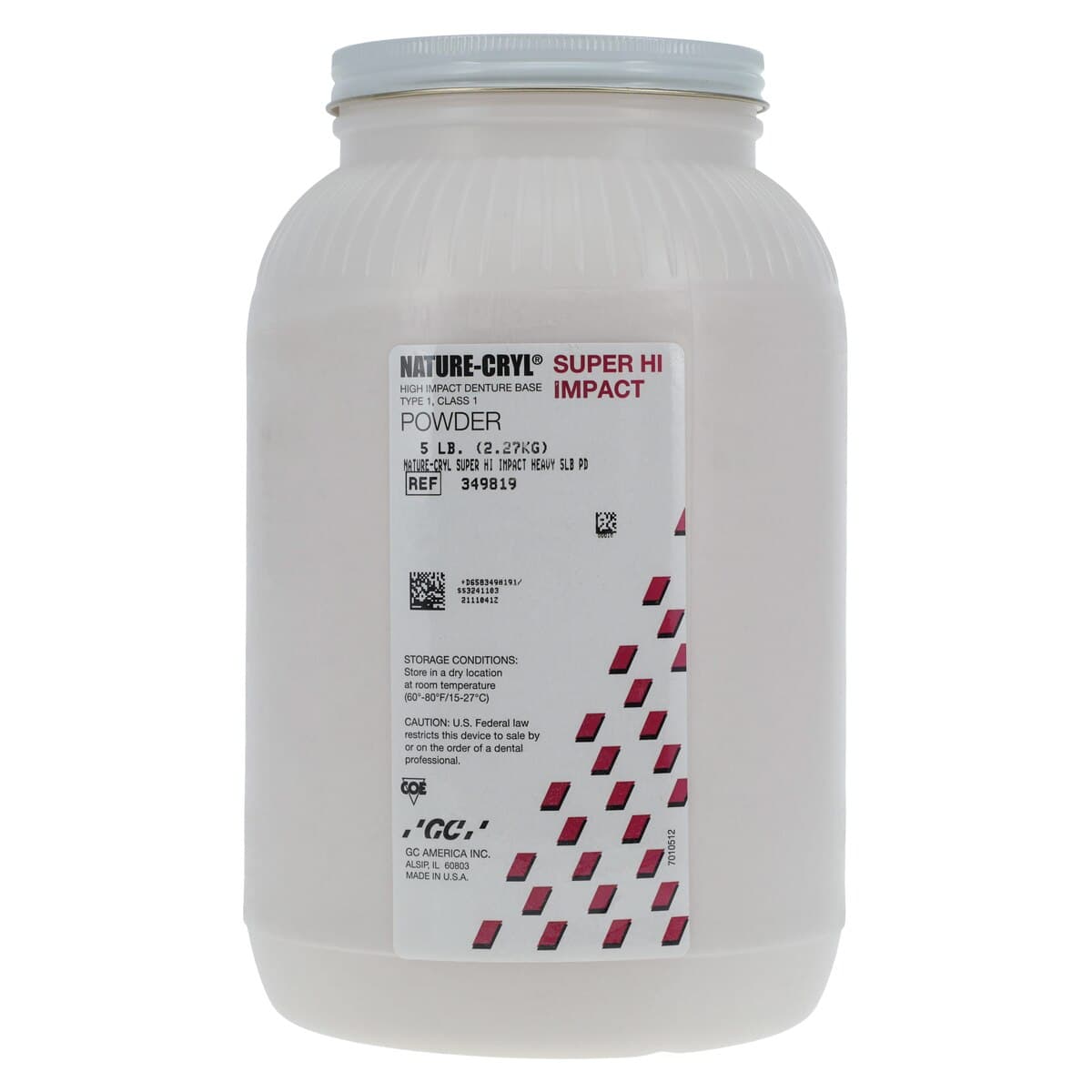GC America Nature-Cryl Super Hi-Impact Denture Base Resin Powder, Heavy Shade, 5 lb (2.3 kg), 1/Pk thumbnail 3